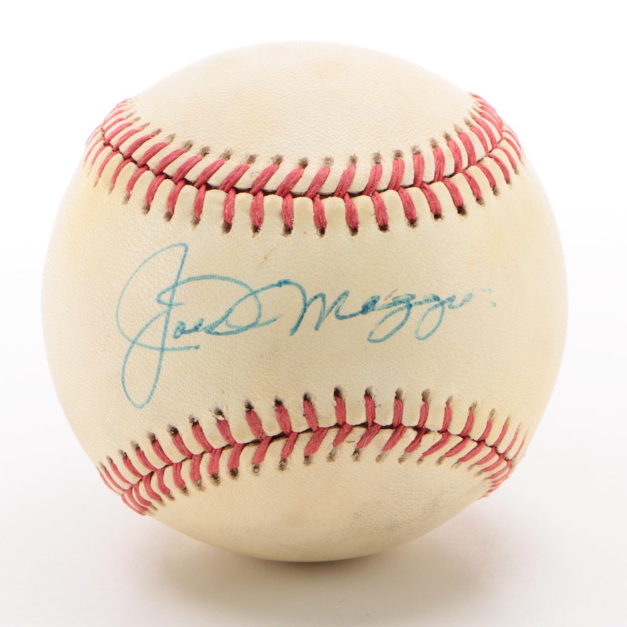 Joe DiMaggio Signed American League Baseball  Visual COA