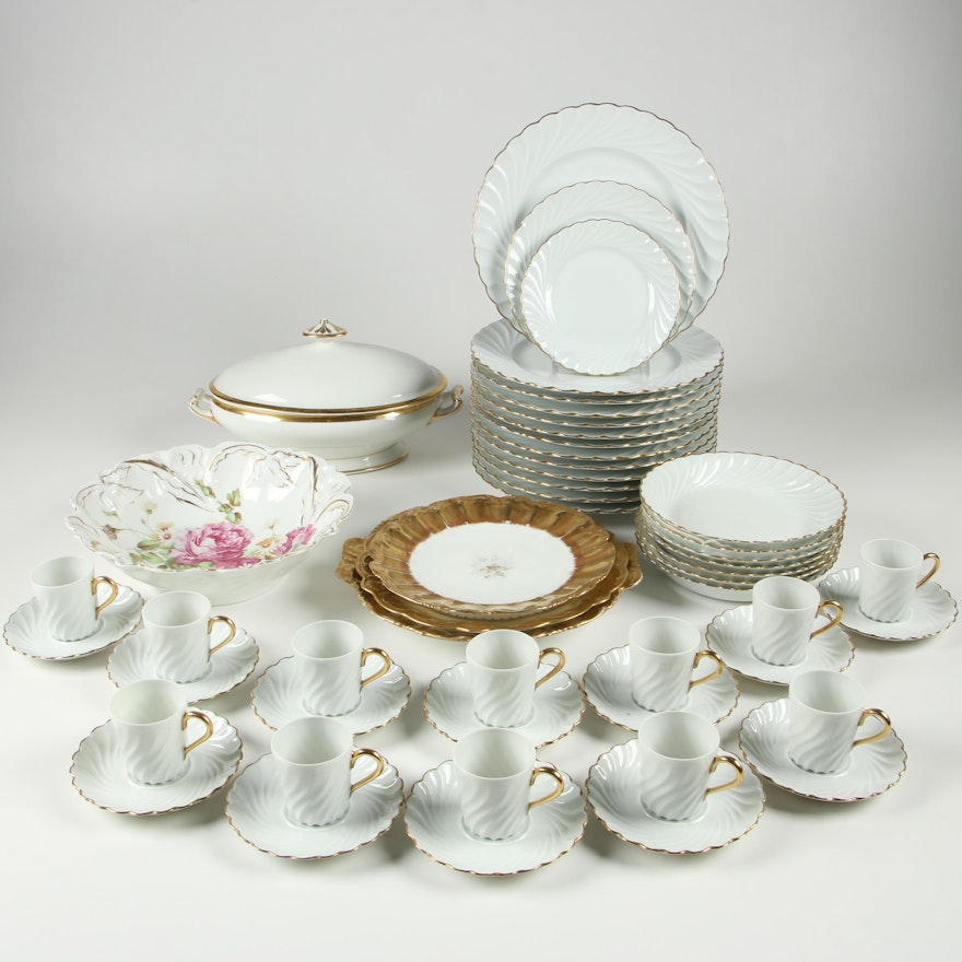 Haviland "Elegance" Porcelain Dinnerware with Other Limoges Serveware