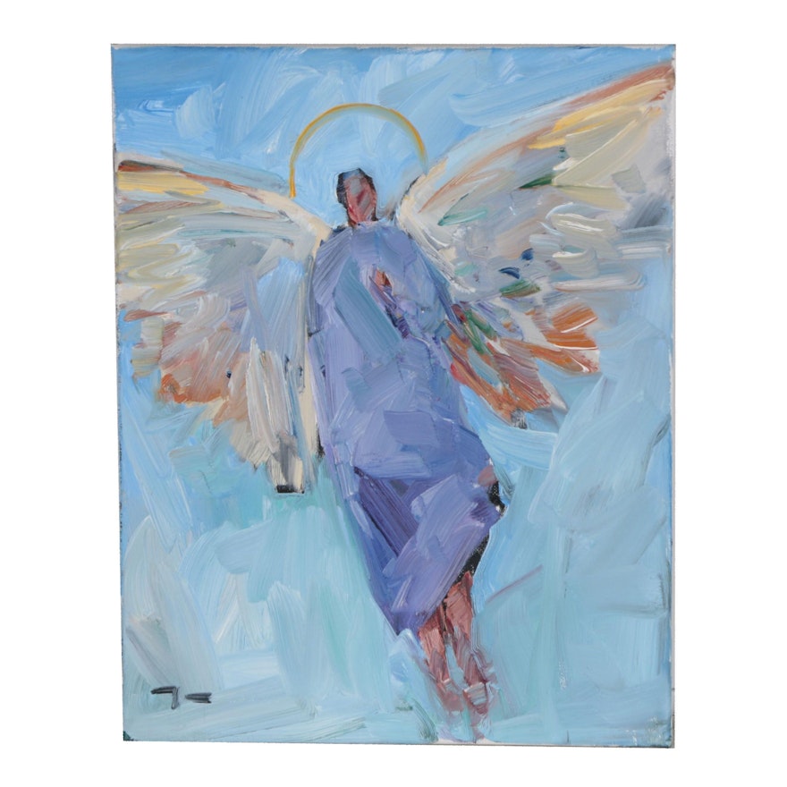 Jose Trujillo Oil Painting "Flying from Heaven"