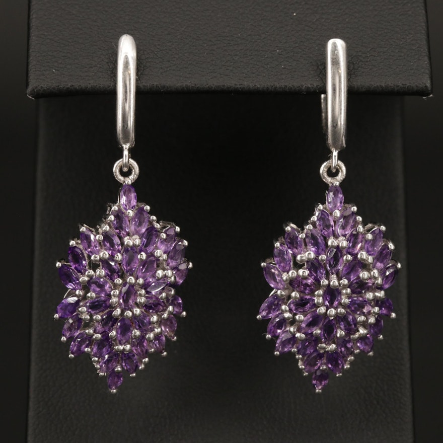 Sterling Silver Amethyst Drop Earrings