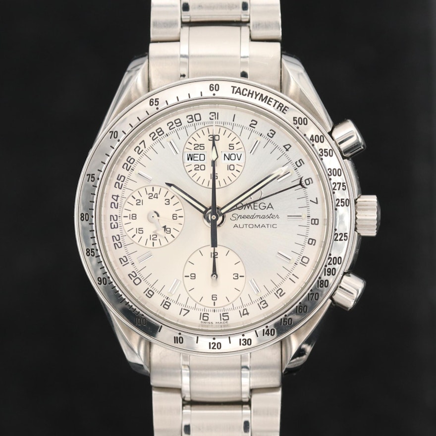 Omega Speedmaster Day - Date Stainless Steel Automatic Wristwatch, Circa 1999