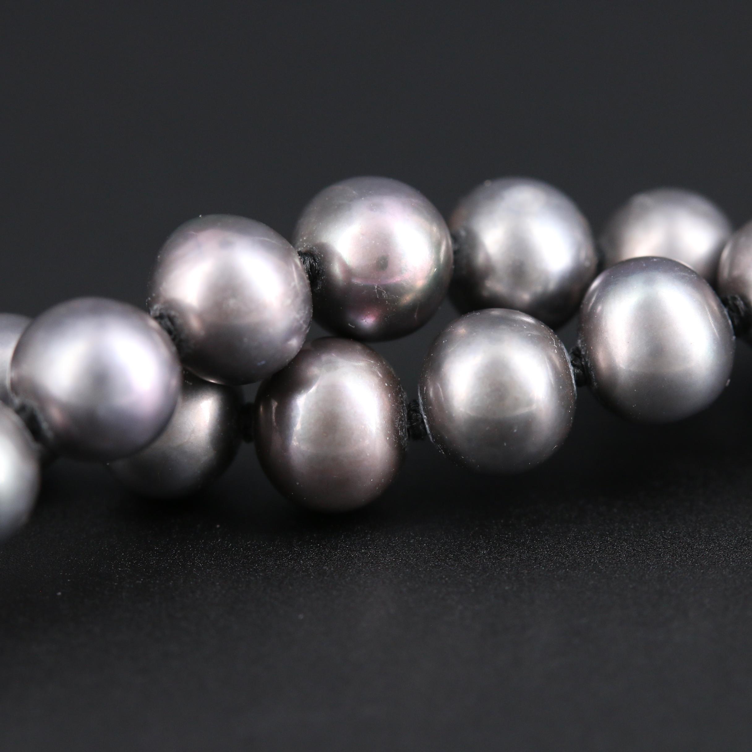 Cultured Pearl Necklace and Earrings Set With Sterling Silver Findings