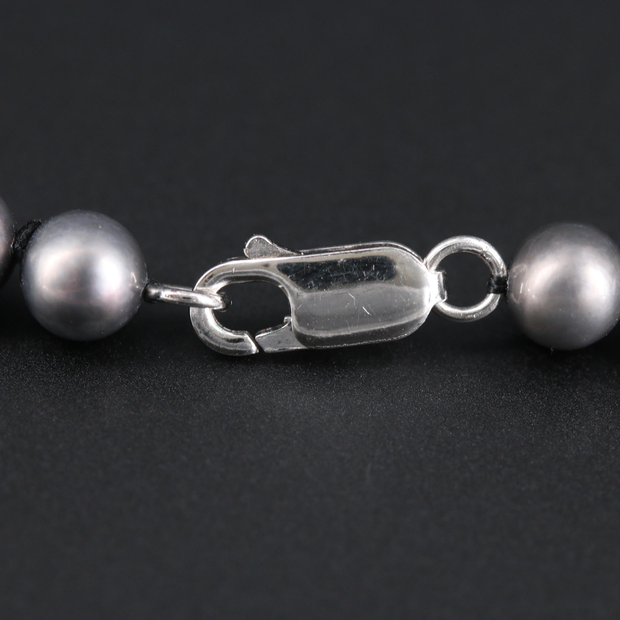 Cultured Pearl Necklace and Earrings Set With Sterling Silver Findings