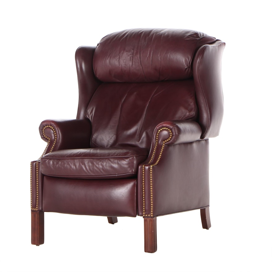 Hancock & Moore Leather Wing Back Recliner, Late 20th Century