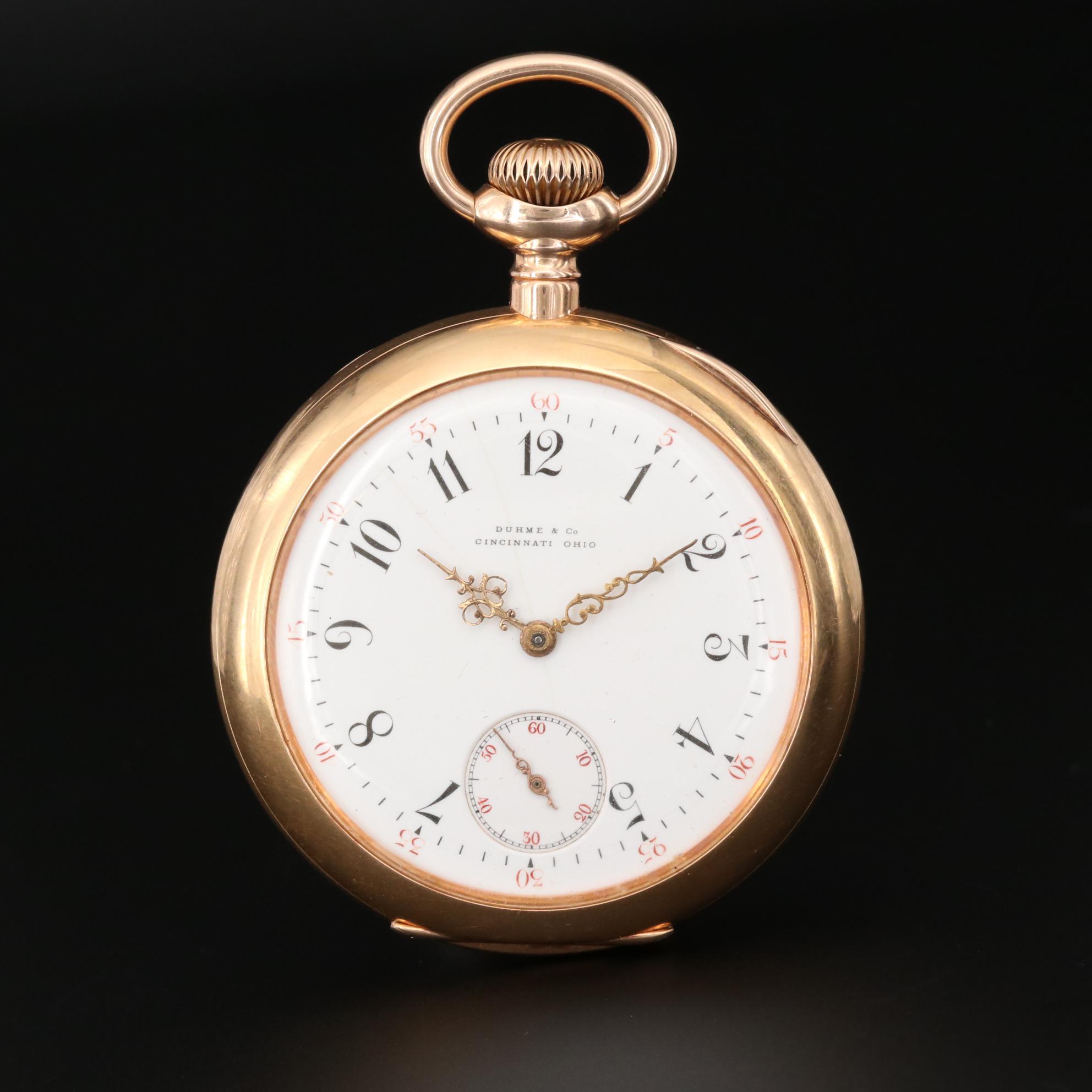 18K Gold Patek Philippe Pocket Watch For Duhme & Co. Cincinnati, Circa 1890