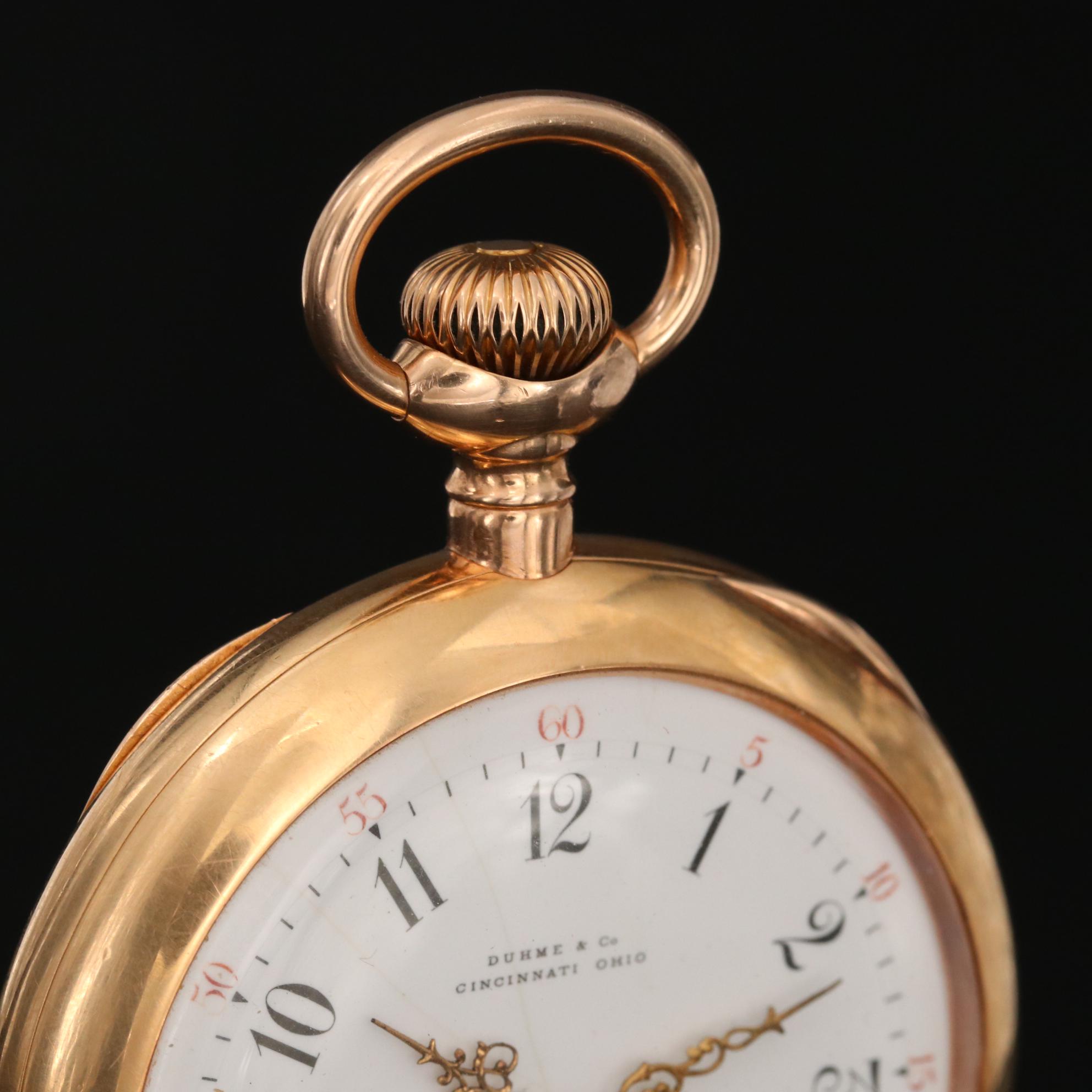 18K Gold Patek Philippe Pocket Watch For Duhme & Co. Cincinnati, Circa 1890