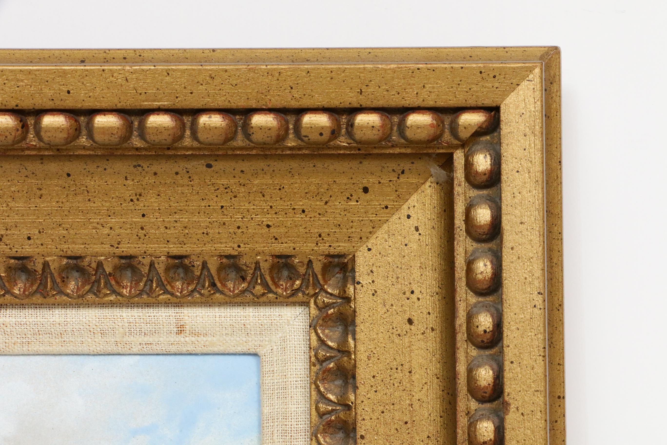 Betty Chou Winter Fox Hunt Enamel Painting on Copper, 20th Century