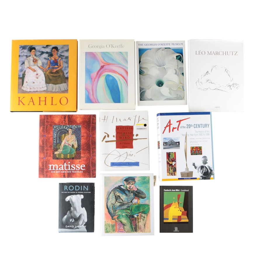 Art Books Featuring Georgia O'Keeffe, Frida Kahlo, and Henri Matisse