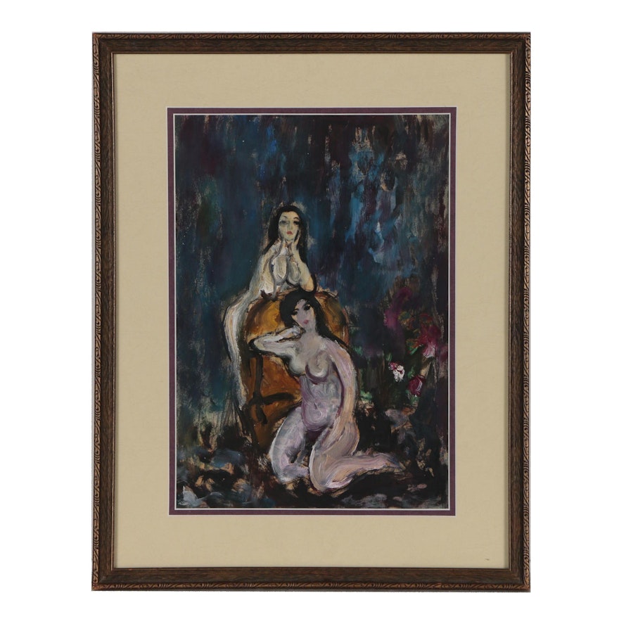 Modernist Oil Painting of Nude Figures