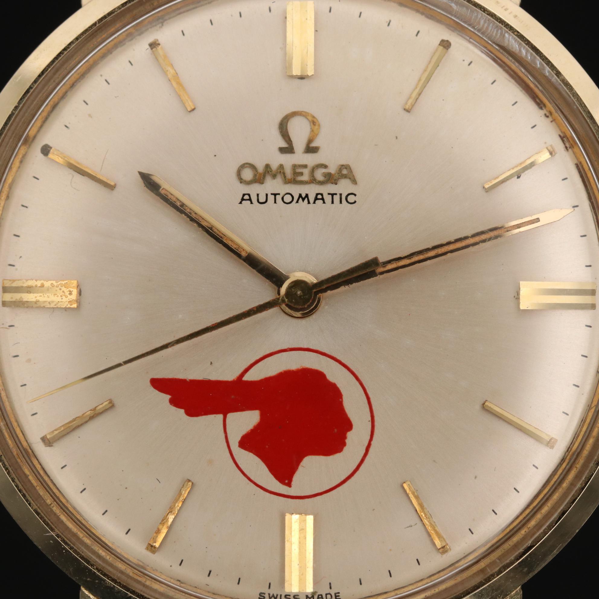 Vintage Omega Seamaster Gold Filled Watch with Pontiac Logo on Dial
