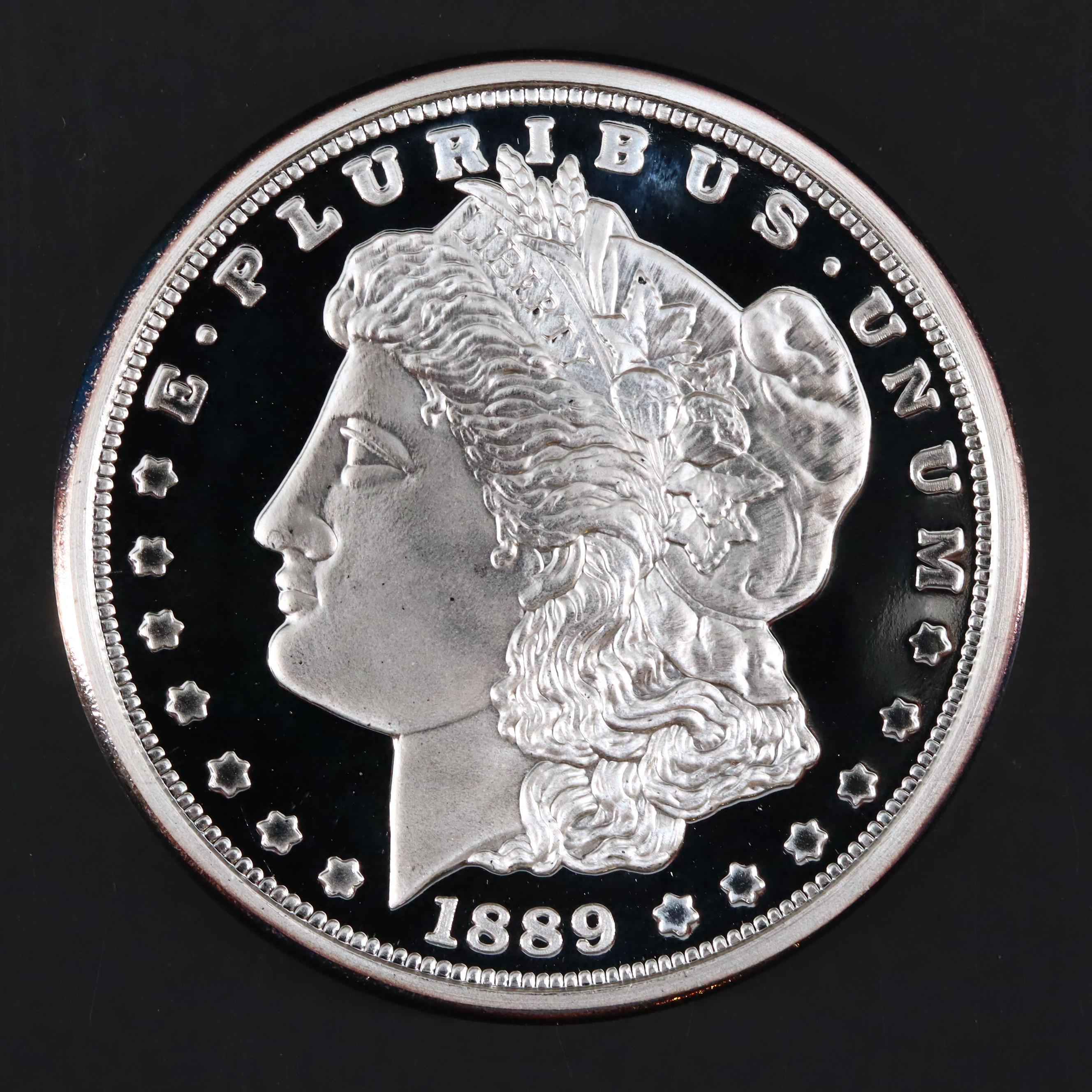 A Gold-Plated Double Eagle Replica and a Silver-Plated Morgan Dollar Replica