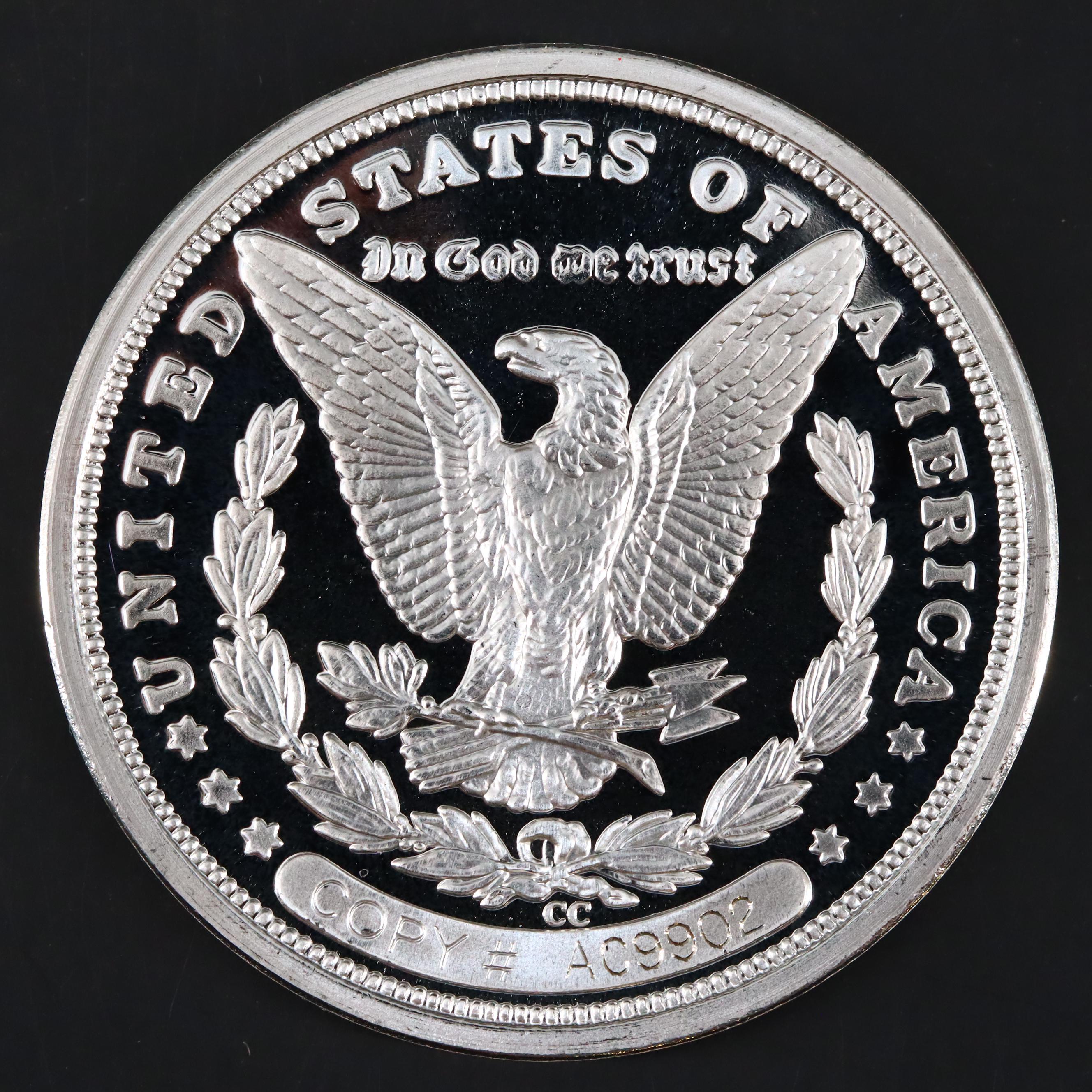 A Gold-Plated Double Eagle Replica and a Silver-Plated Morgan Dollar Replica