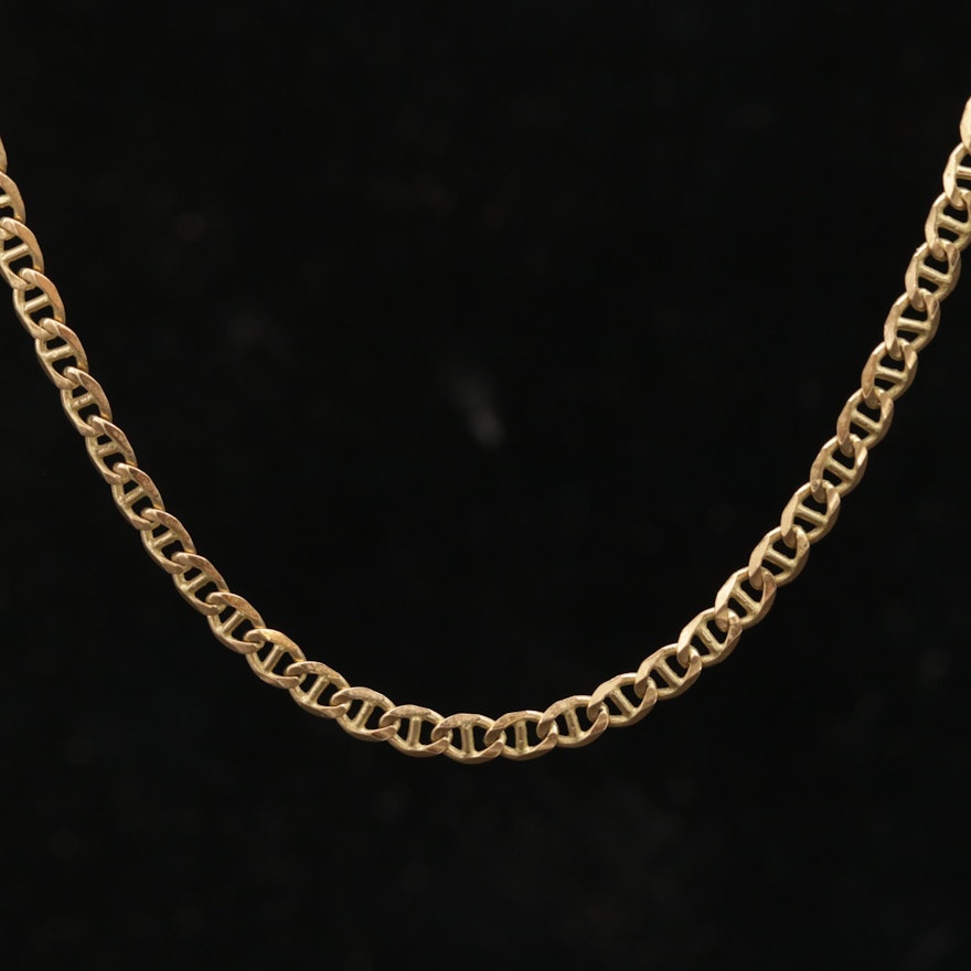 14K Yellow Gold Mariner Chain Necklace