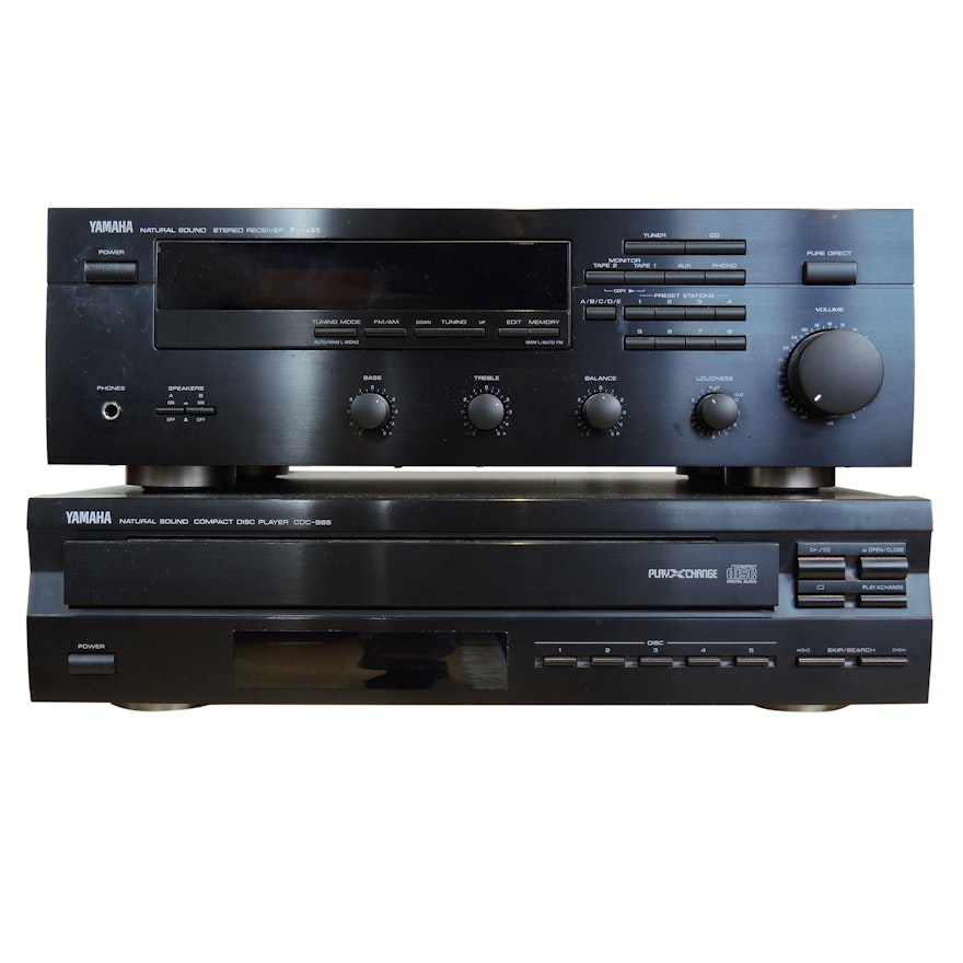 Yamaha Natural Sound RX-495 Stereo Receiver and CDC-565 Compact Disc Player