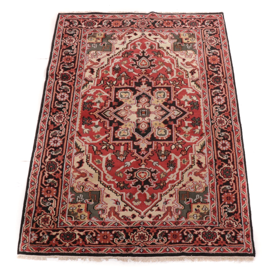 6'0 x 9'3 Hand-Knotted Indo-Persian Heriz Rug, 2010s