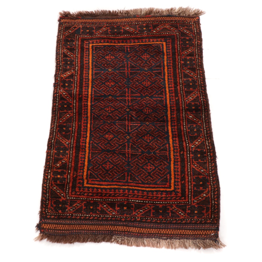 2'2 x 3'7 Hand-Knotted Persian Baluch Rug, 1920s