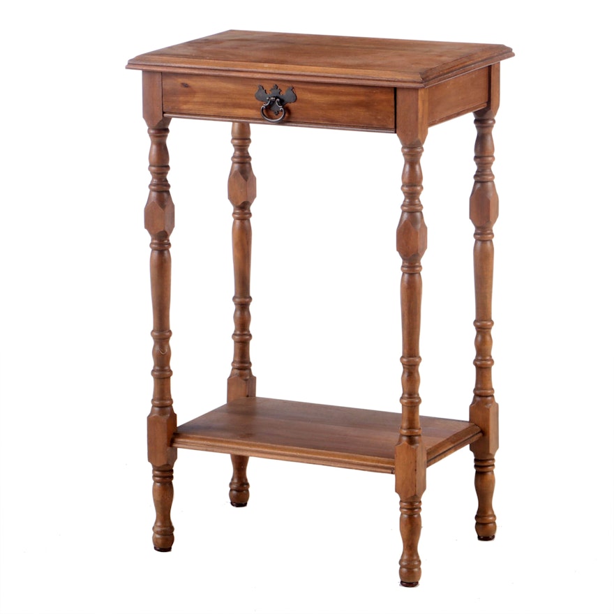 Federal Style Walnut-Stained Two-Tier Side Table