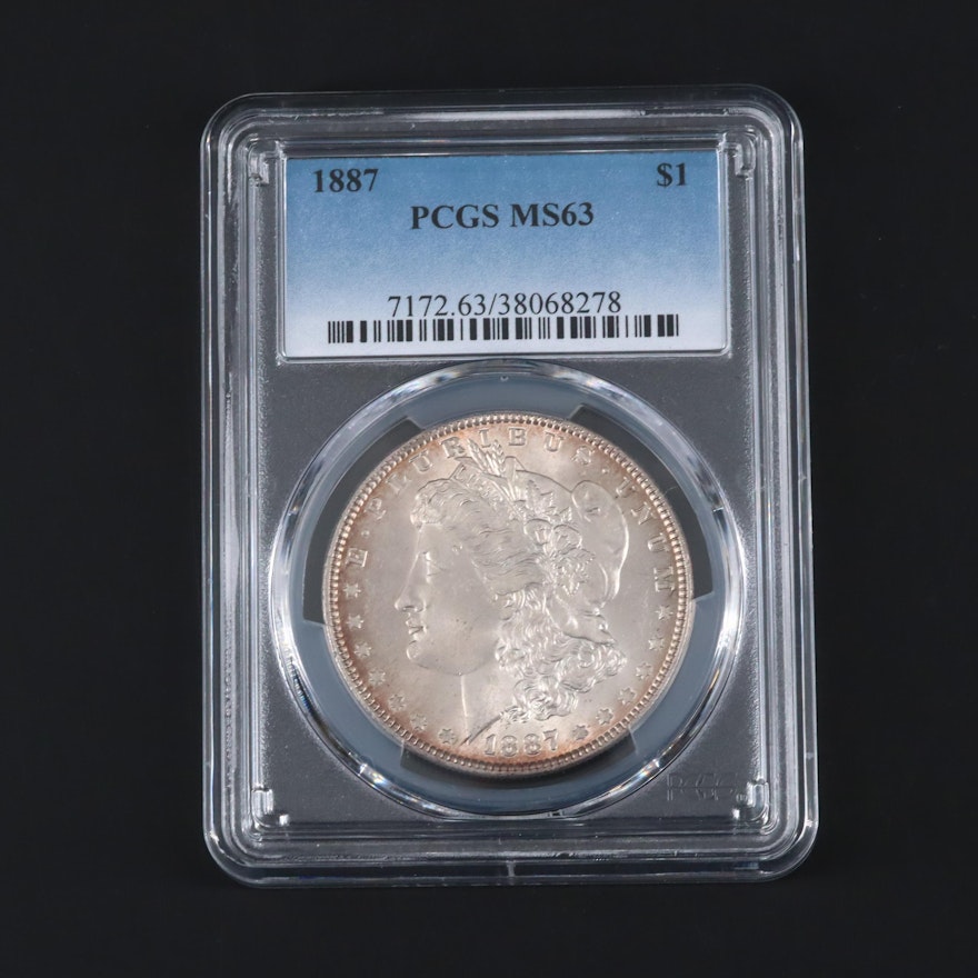 PCGS Graded MS63 1887 Morgan Silver Dollar