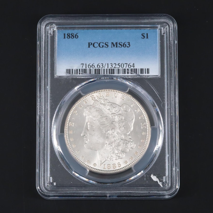 PCGS Graded MS63 1886 Morgan Silver Dollar