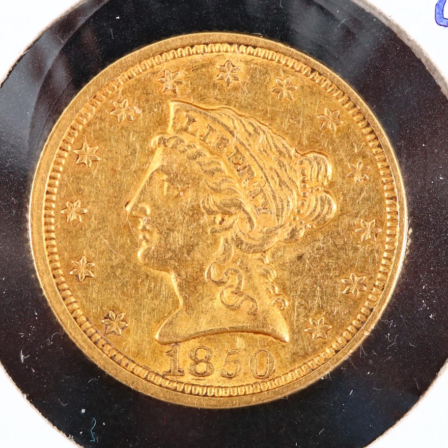 1850 Liberty Head $2.50 Gold Quarter Eagle Coin