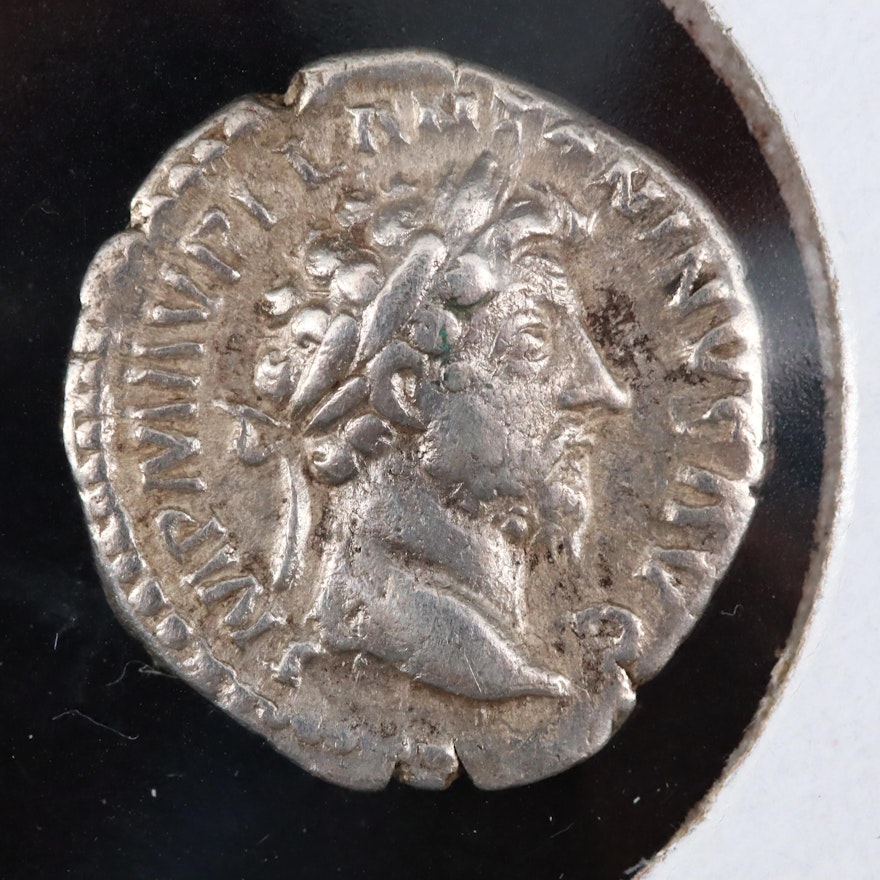 Ancient Roman Imperial AR Denarius of Marcus Aurelius, ca. 162 A.D.