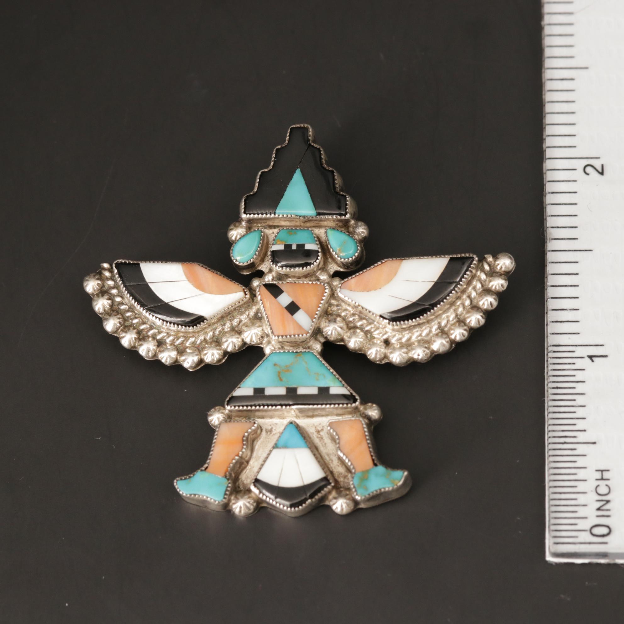 Sterling Silver Zuni Knifewing Brooch