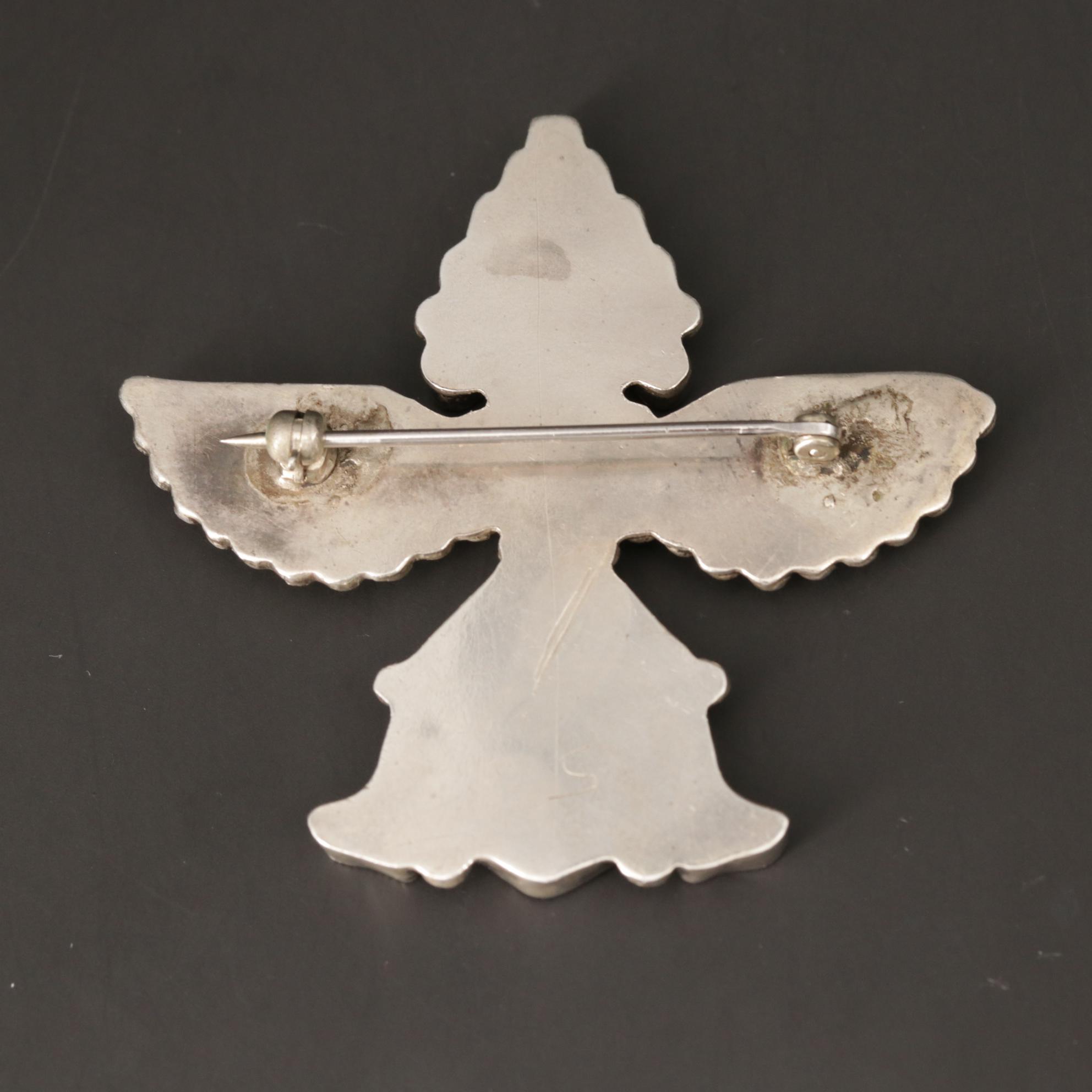 Sterling Silver Zuni Knifewing Brooch