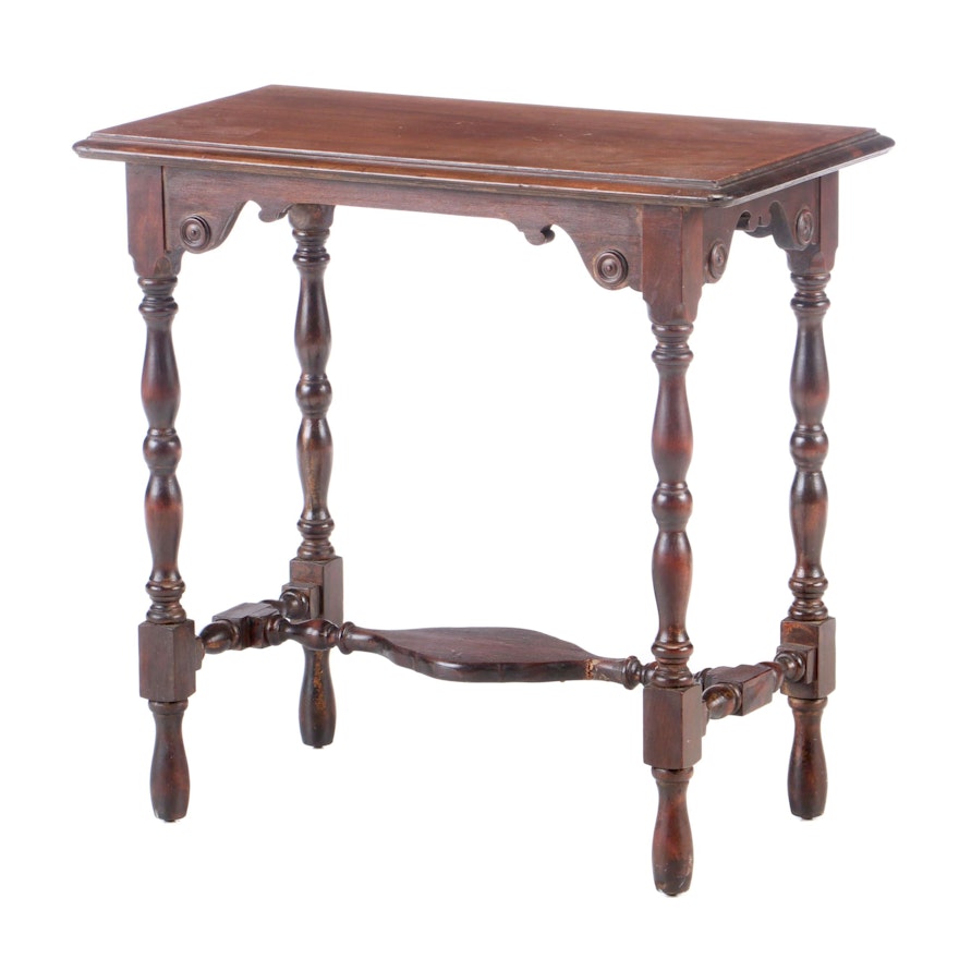 William and Mary Style Mahogany-Veneered and Stained Side Table