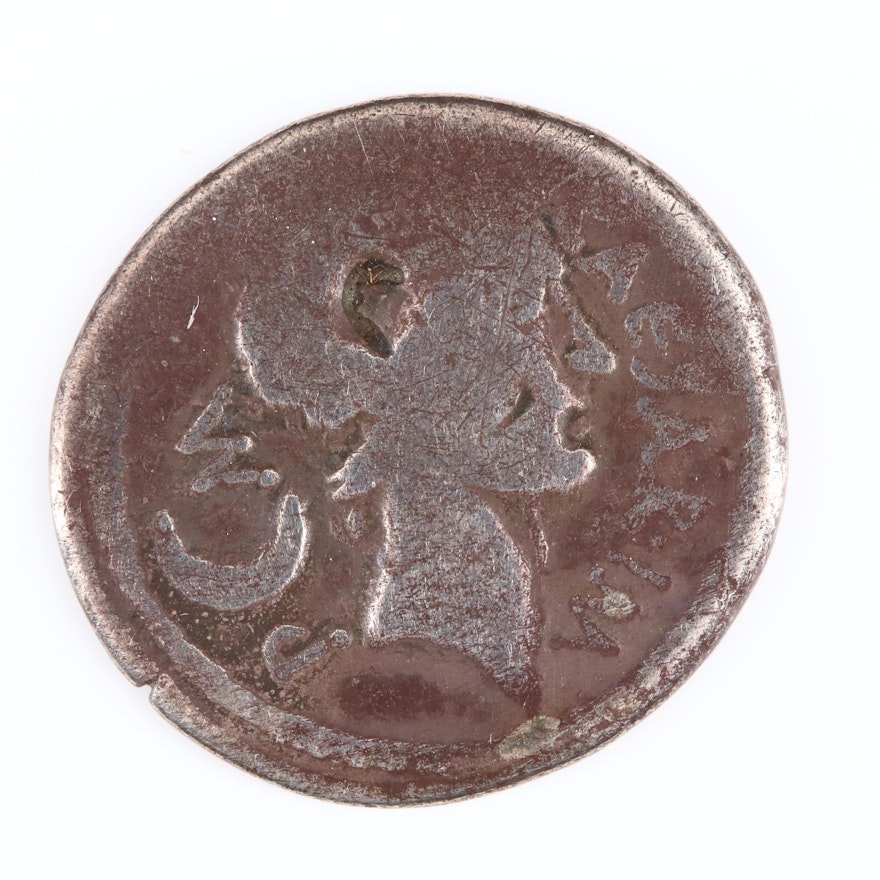 Ancient Roman Republic AR Denarius of Julius Caesar, Jan-Feb 44 B.C.