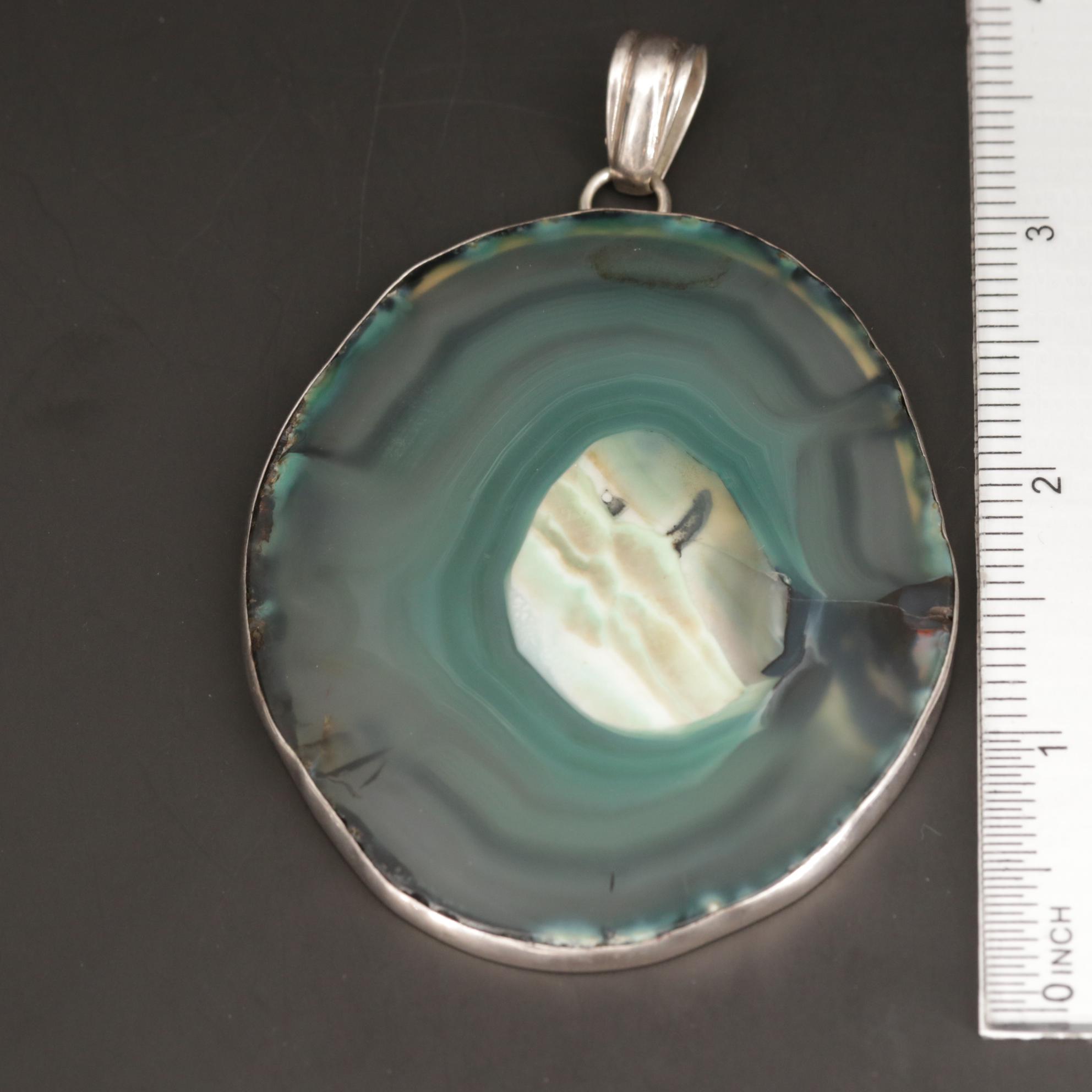 Sterling Silver Agate Pendant