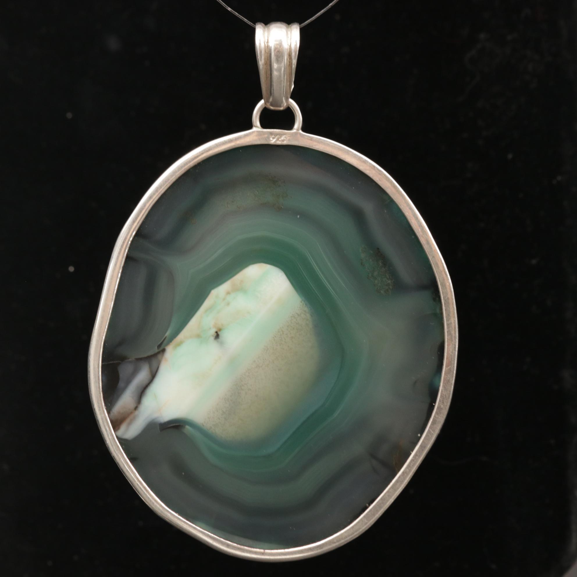 Sterling Silver Agate Pendant