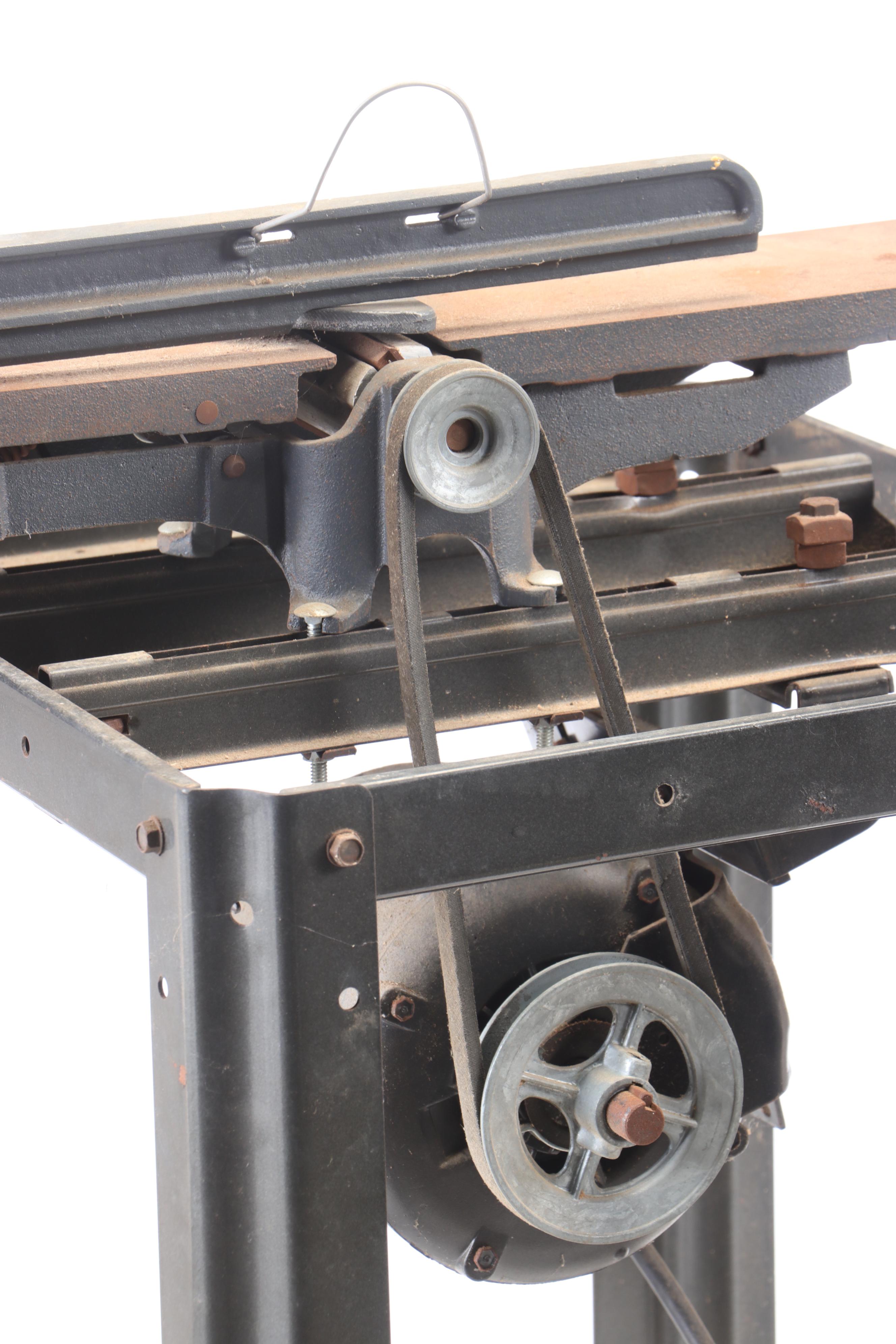 Sear Roebuck Electric Jointer Planer on Metal Stand, Mid to Late 20th Century