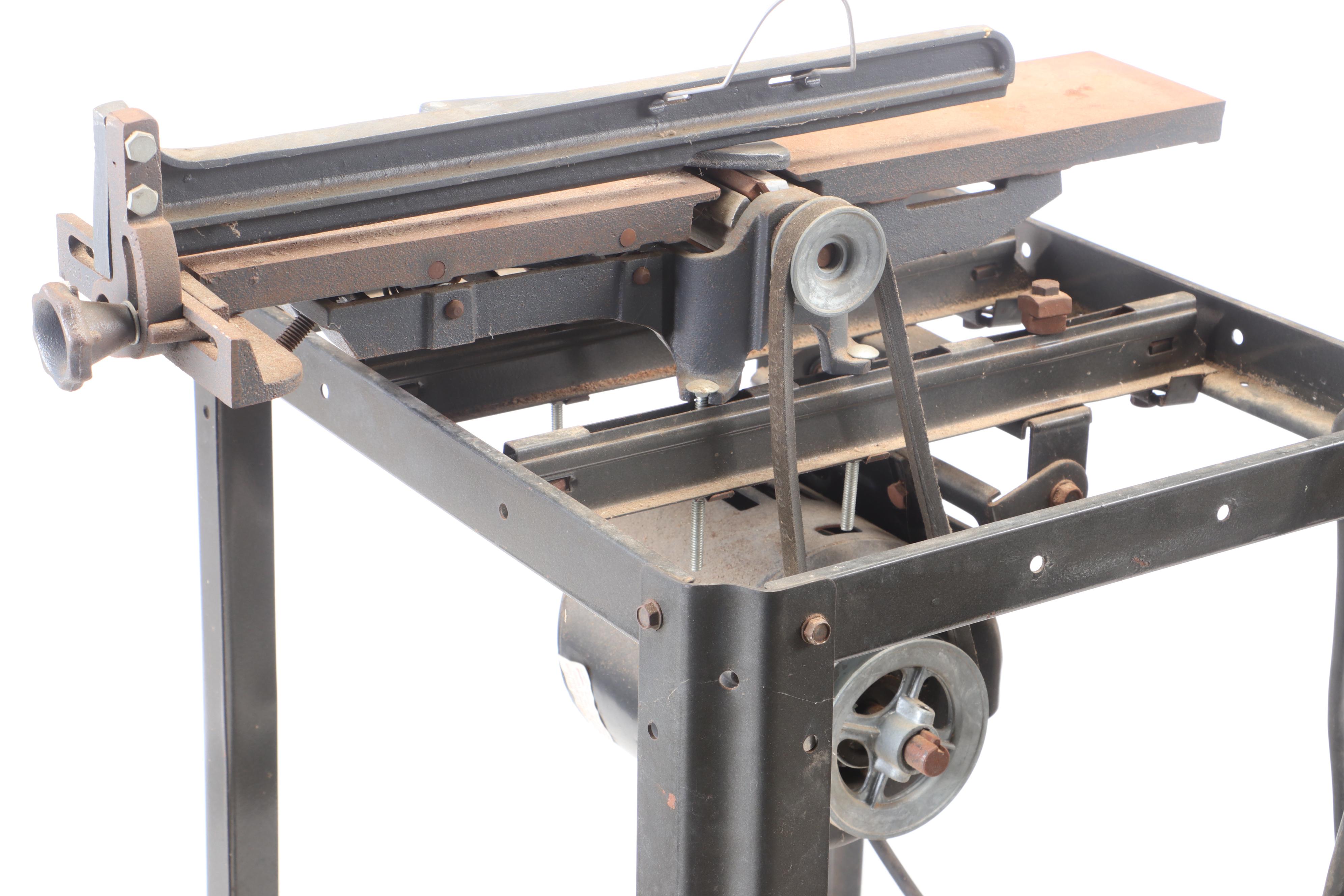 Sear Roebuck Electric Jointer Planer on Metal Stand, Mid to Late 20th Century