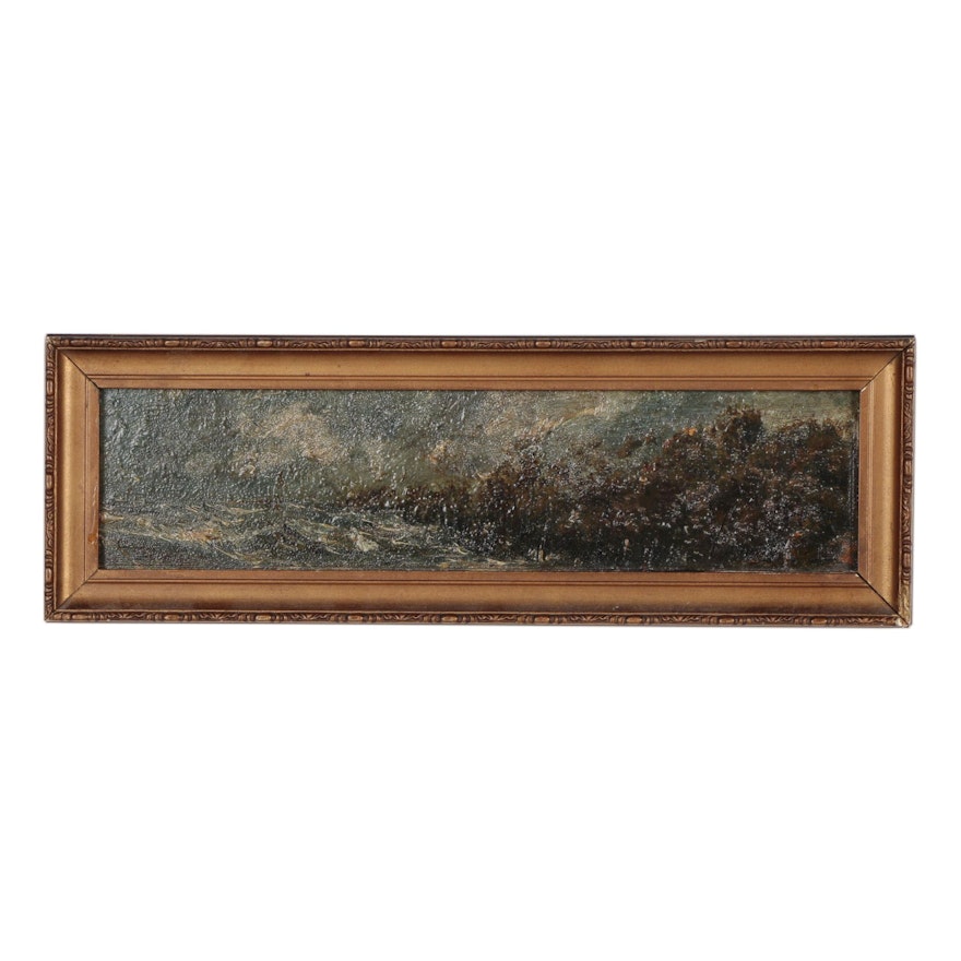 Miniature Oil Painting of Coastal Scene