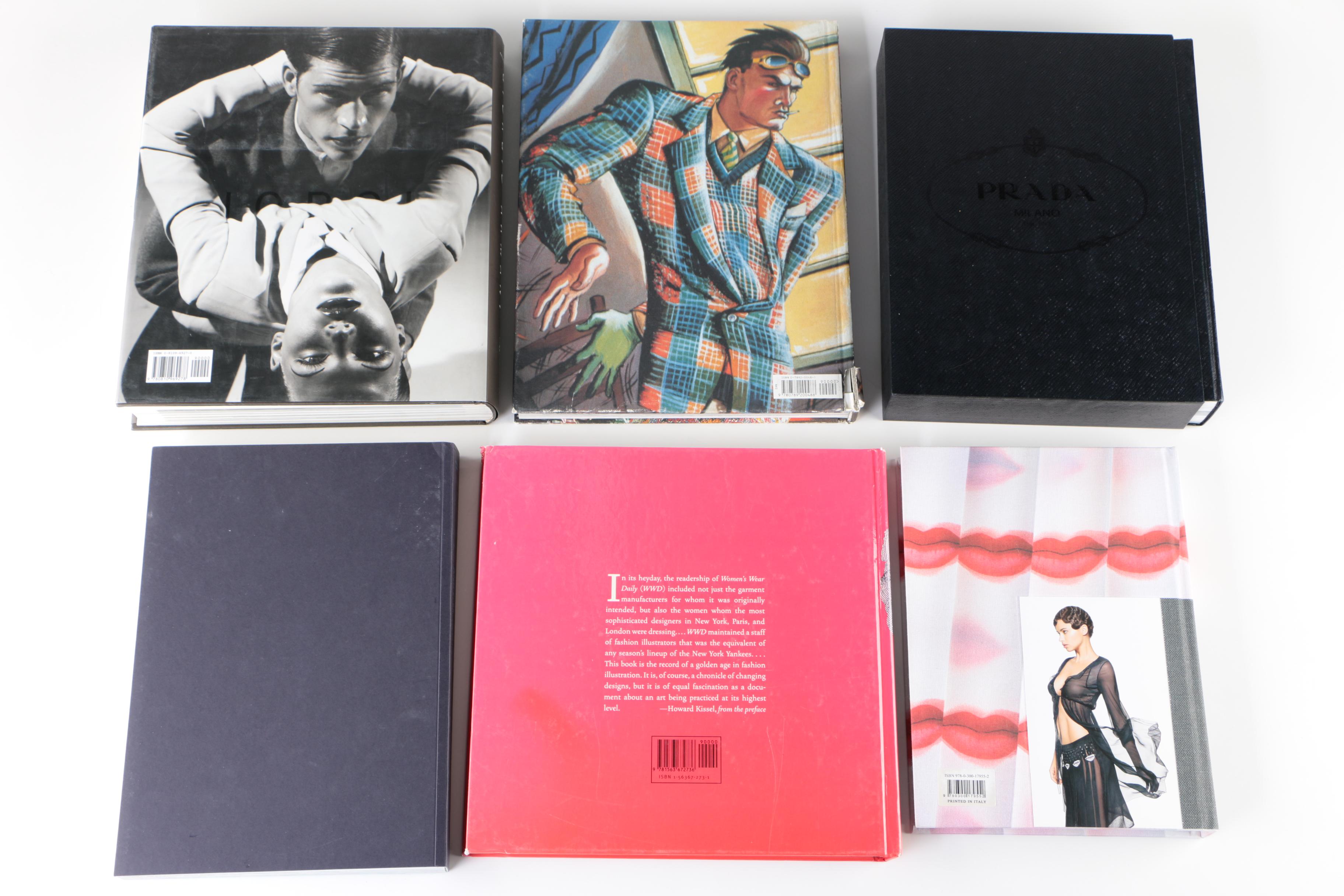 Haute Couture Fashion Books Including Armani, Prada, and Schiaparelli