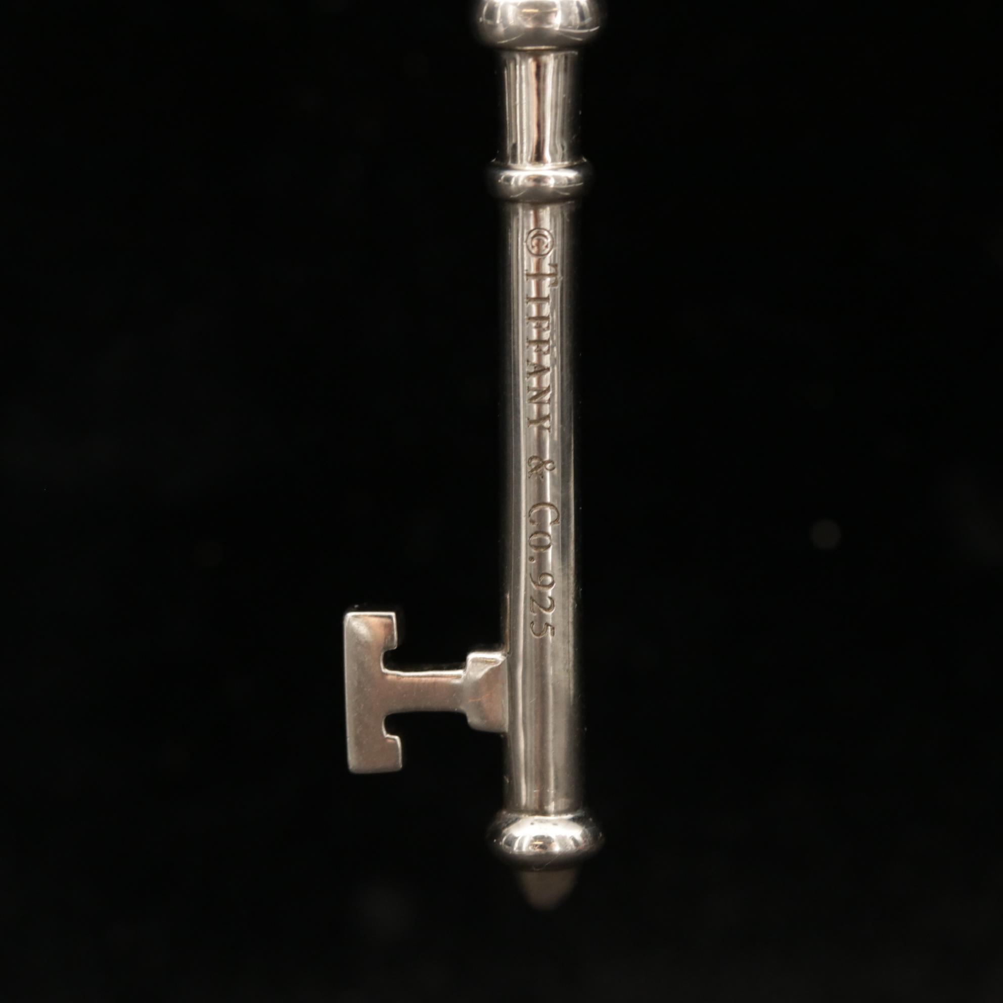 Tiffany & Co. "Daisy Key" Sterling Silver Diamond Pendant Necklace