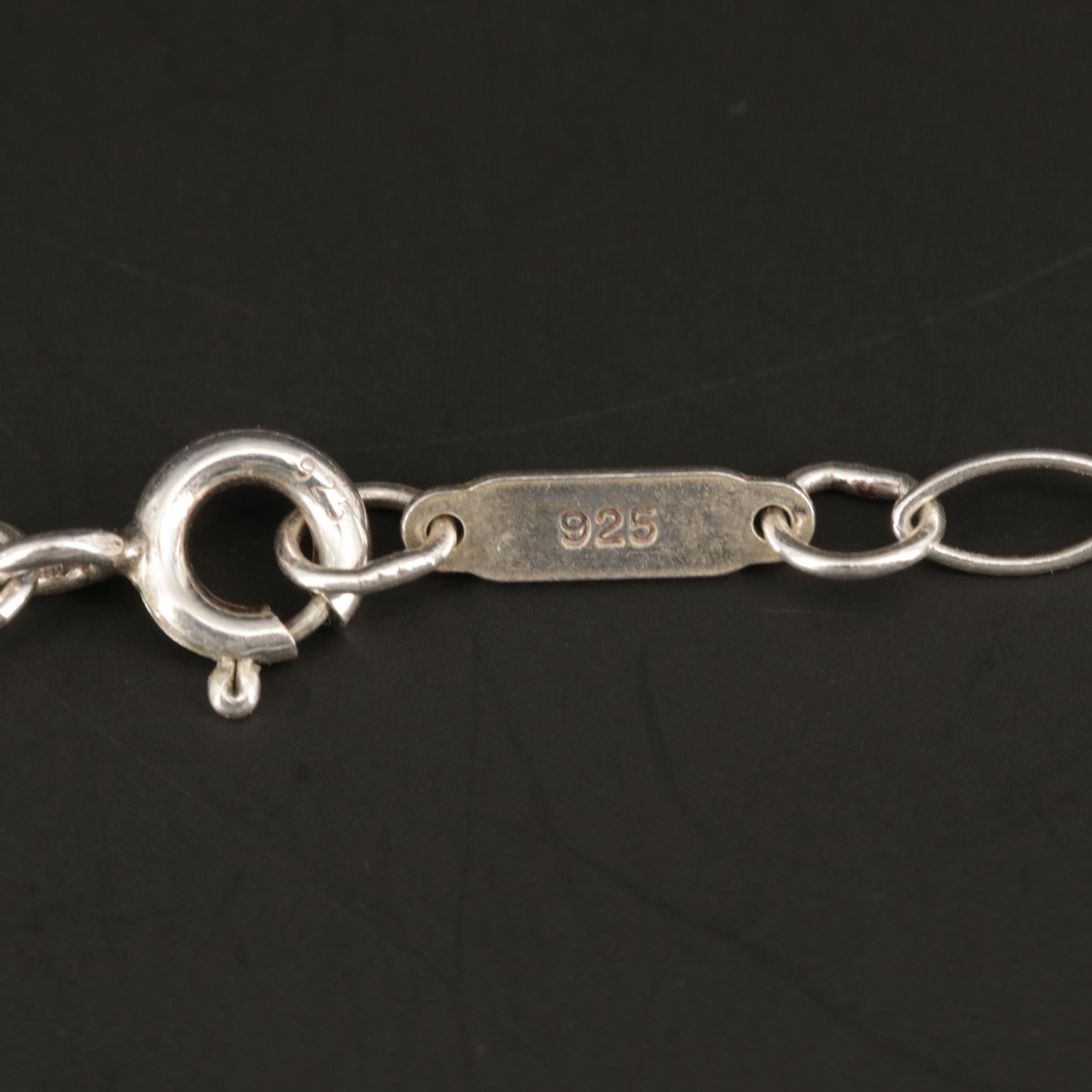 Tiffany & Co. "Daisy Key" Sterling Silver Diamond Pendant Necklace