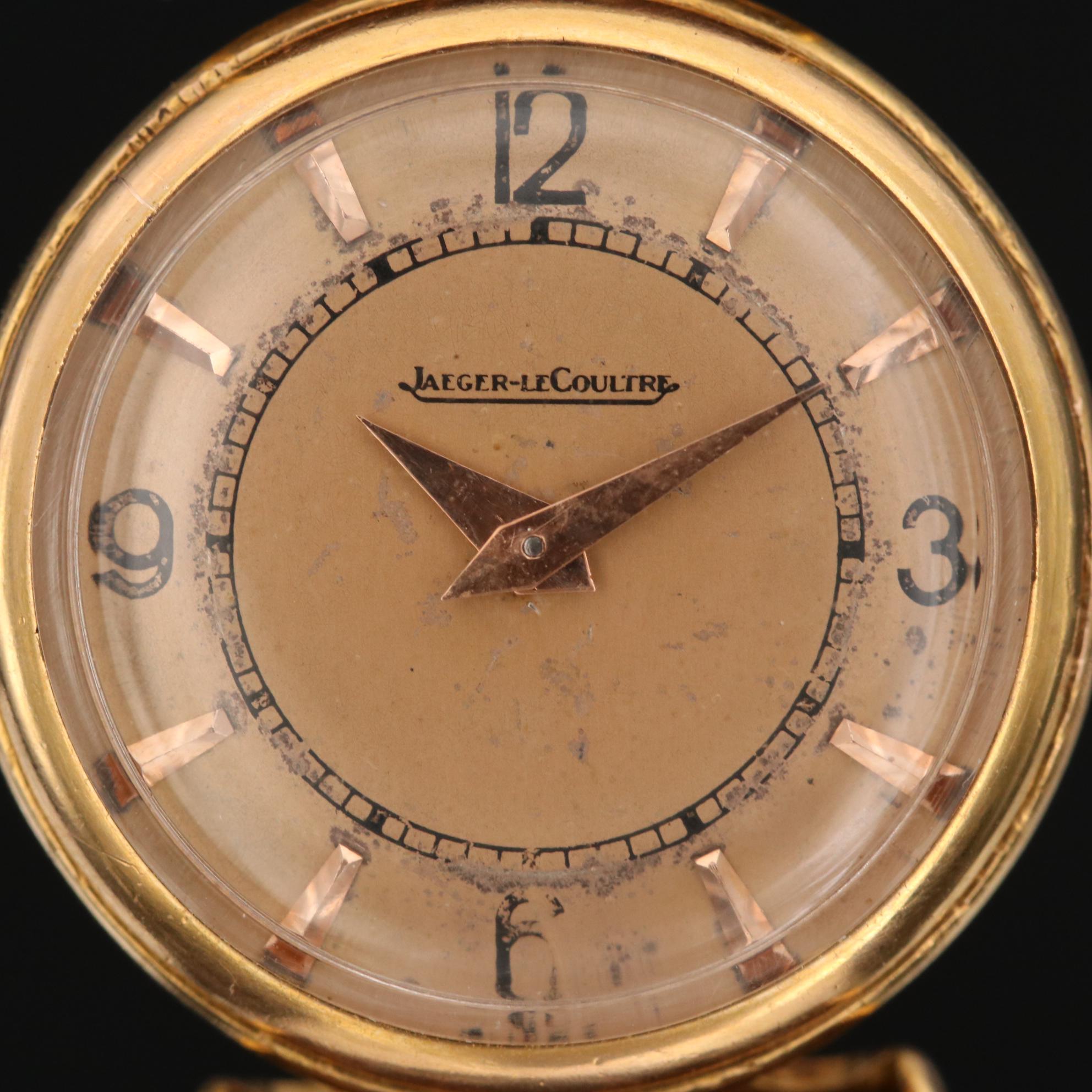 Vintage Jaeger LeCoultre 18K Gold Back Wind Watch
