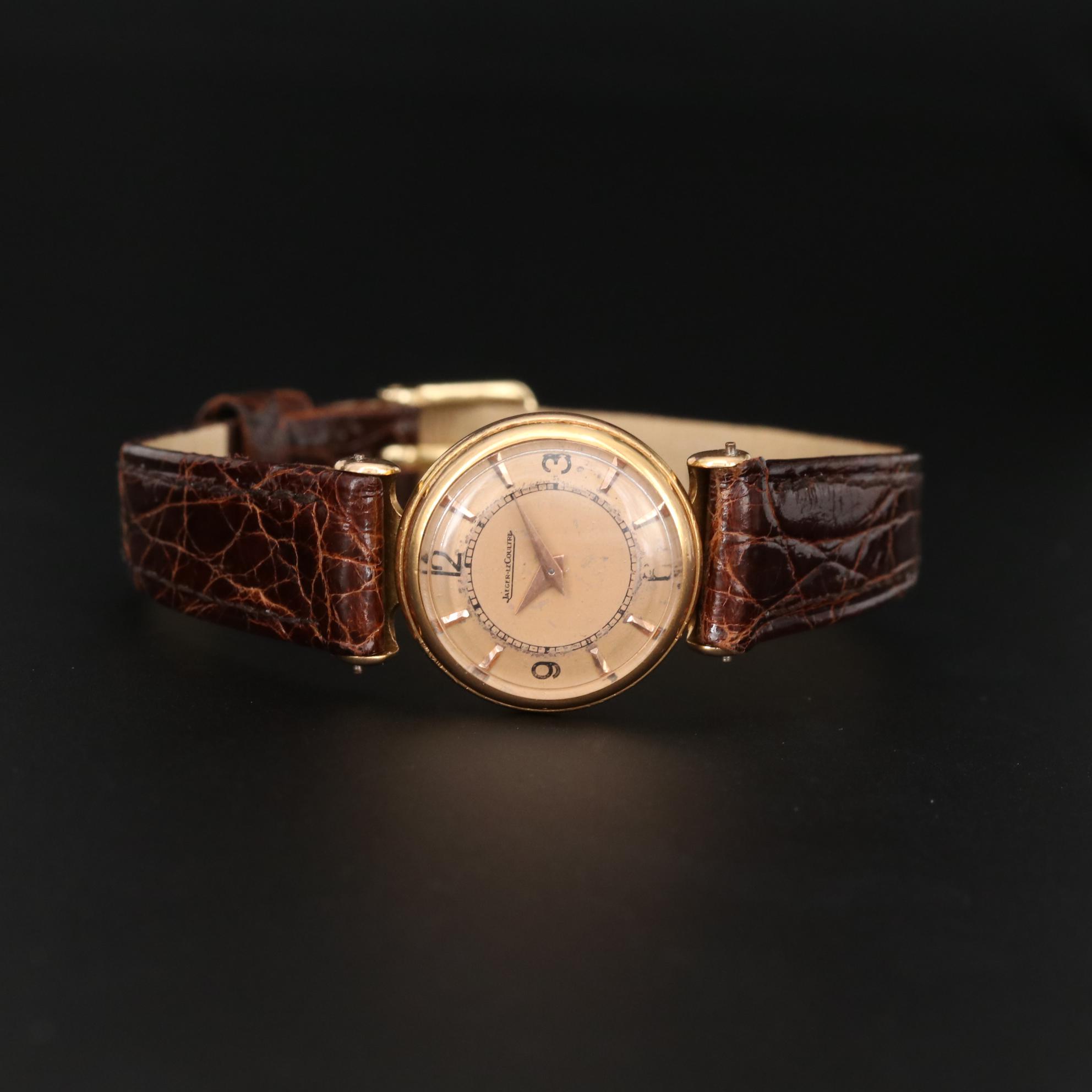 Vintage Jaeger LeCoultre 18K Gold Back Wind Watch