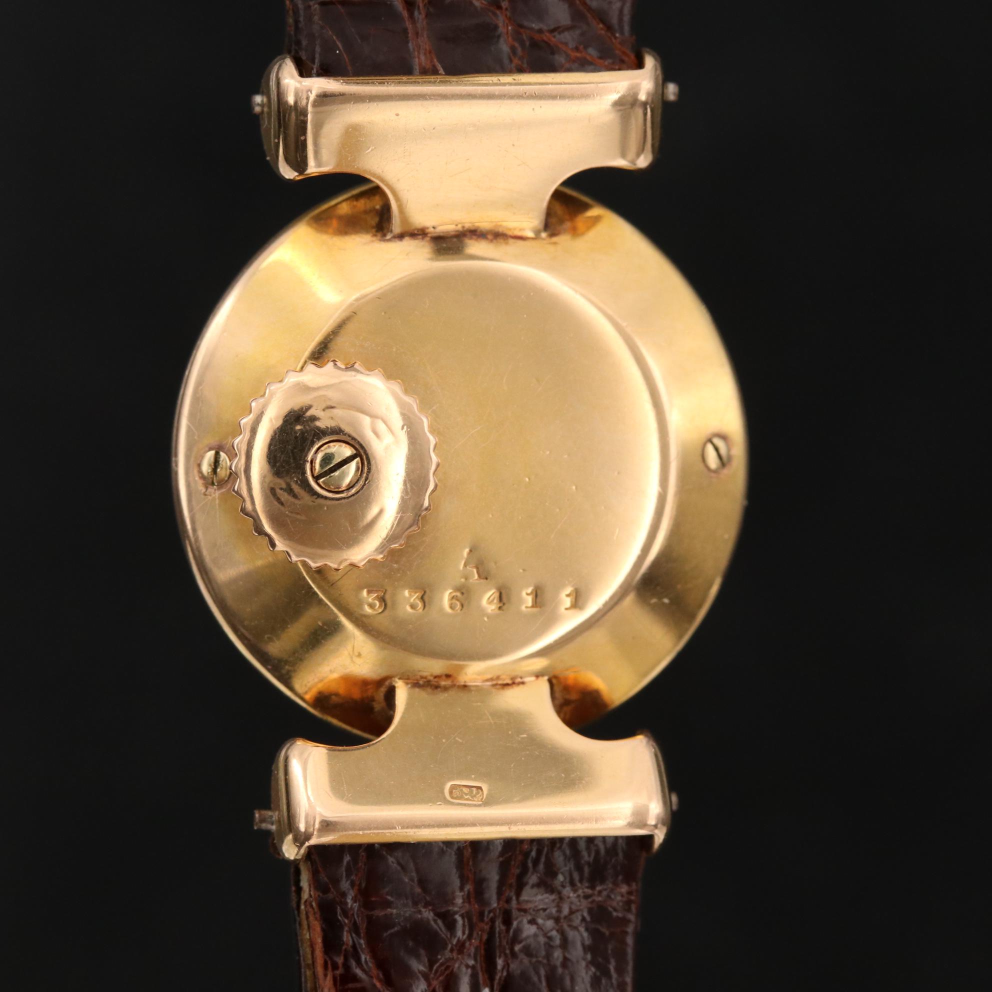 Vintage Jaeger LeCoultre 18K Gold Back Wind Watch