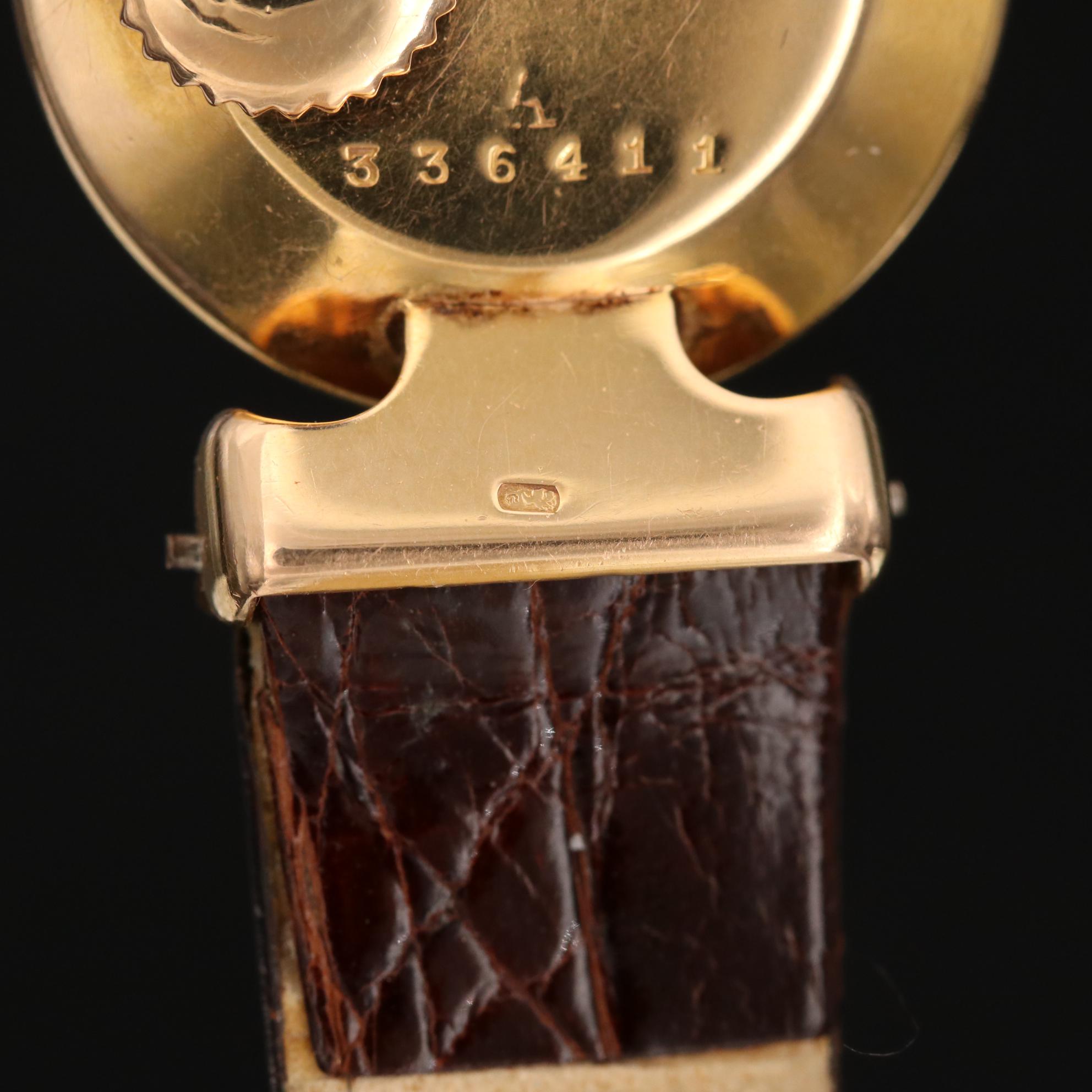 Vintage Jaeger LeCoultre 18K Gold Back Wind Watch