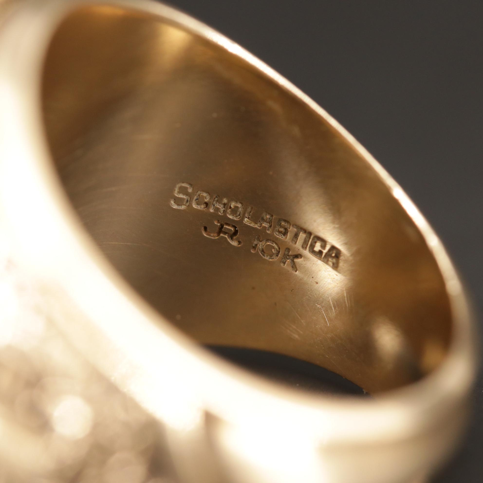 Vintage 10K Yellow Gold Sapphire New York University Class Ring