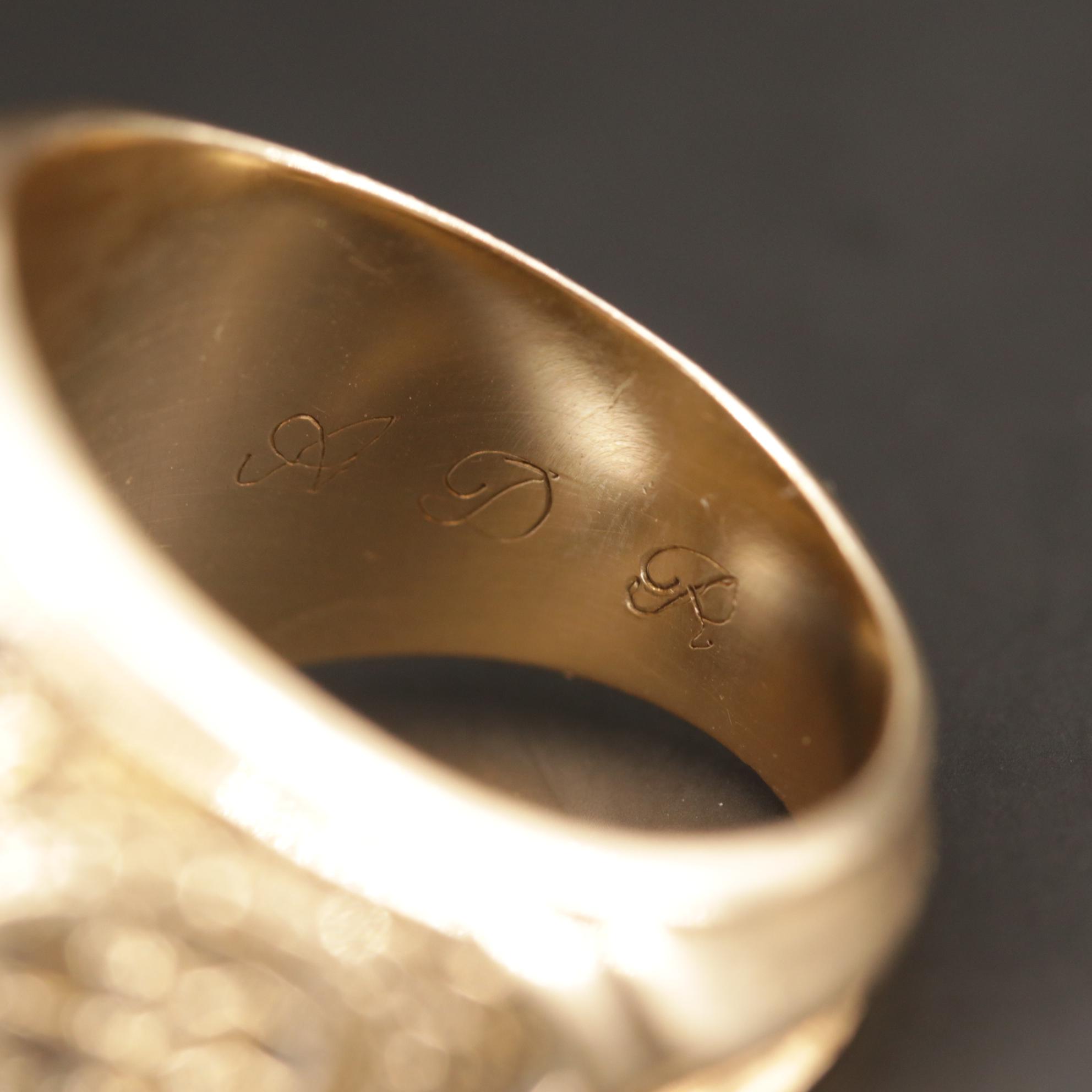 Vintage 10K Yellow Gold Sapphire New York University Class Ring