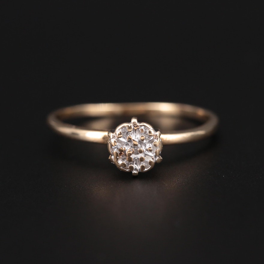 Vintage 10K Yellow Gold Diamond Ring