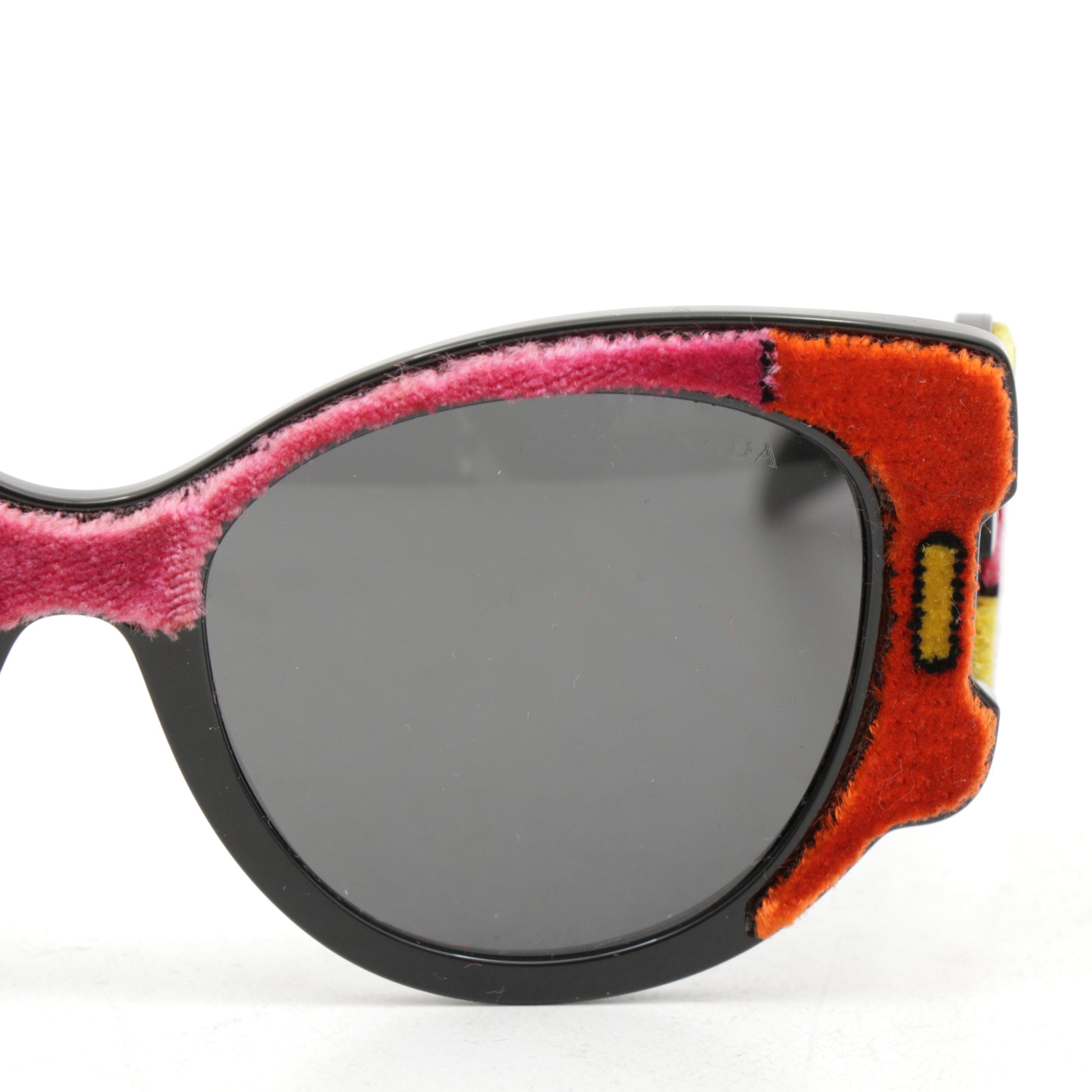 Prada SPR 10U Velvet Colorblock Butterfly Sunglasses