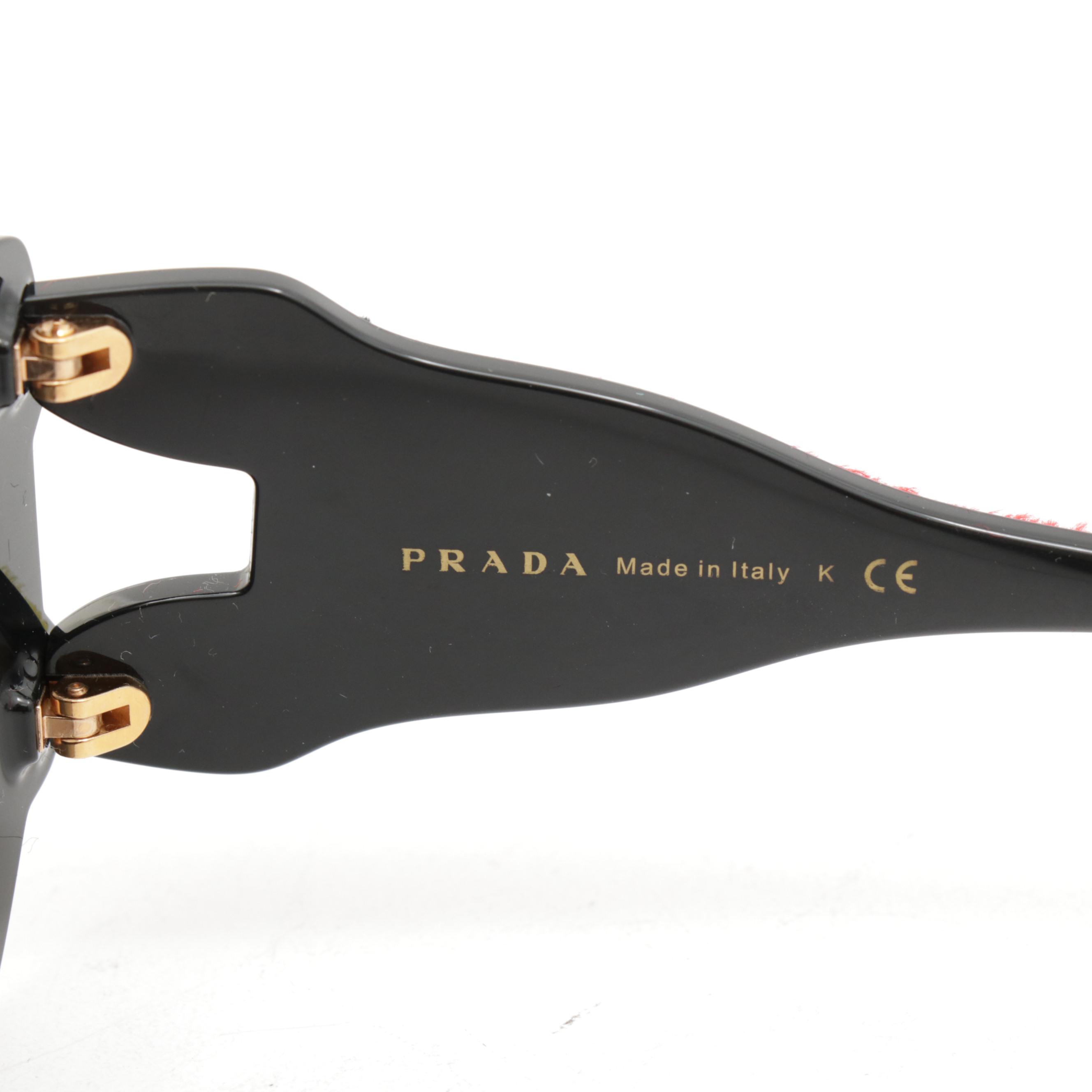 Prada SPR 10U Velvet Colorblock Butterfly Sunglasses
