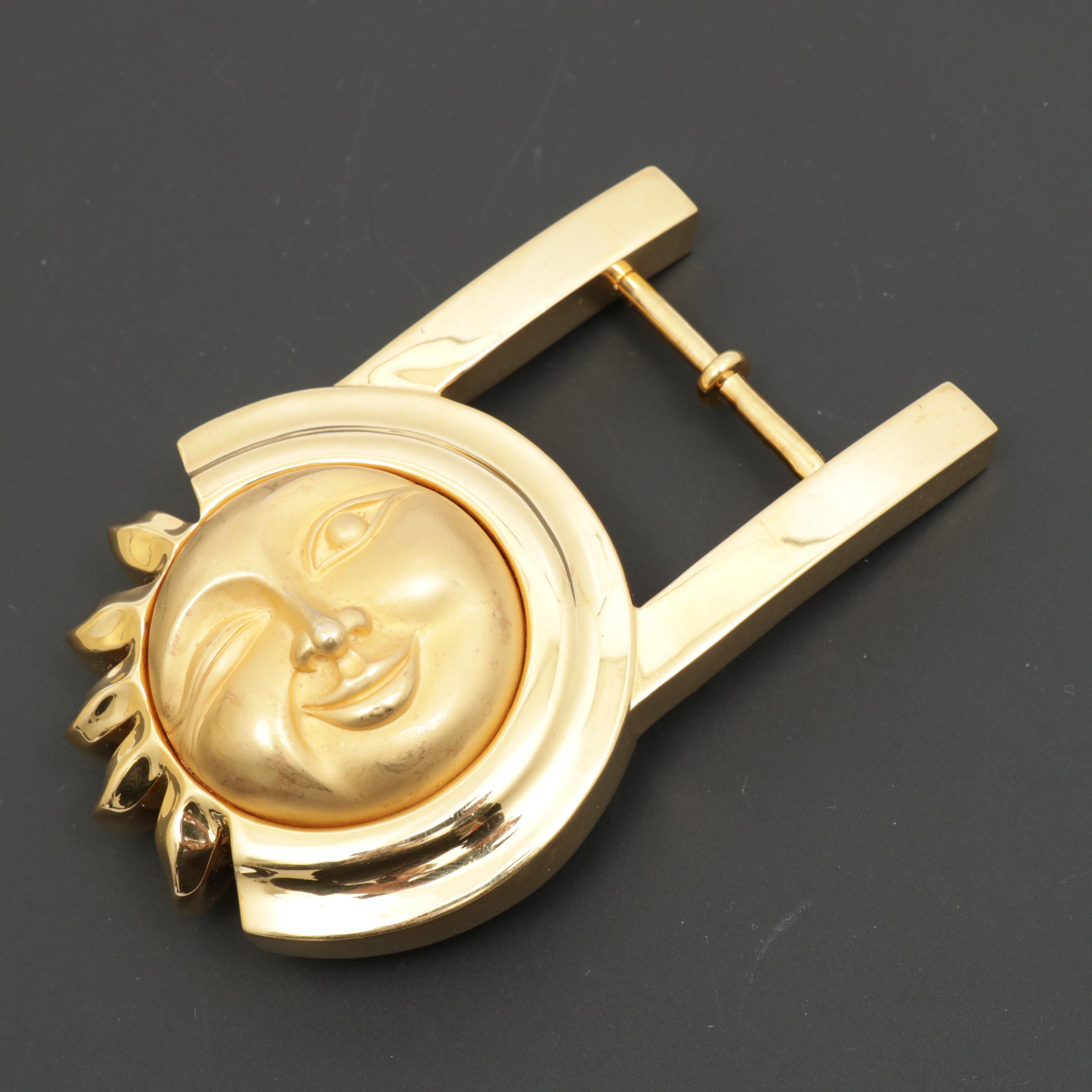 Barry Kieselstein-Cord Art Bronze Sun Face Belt Buckle