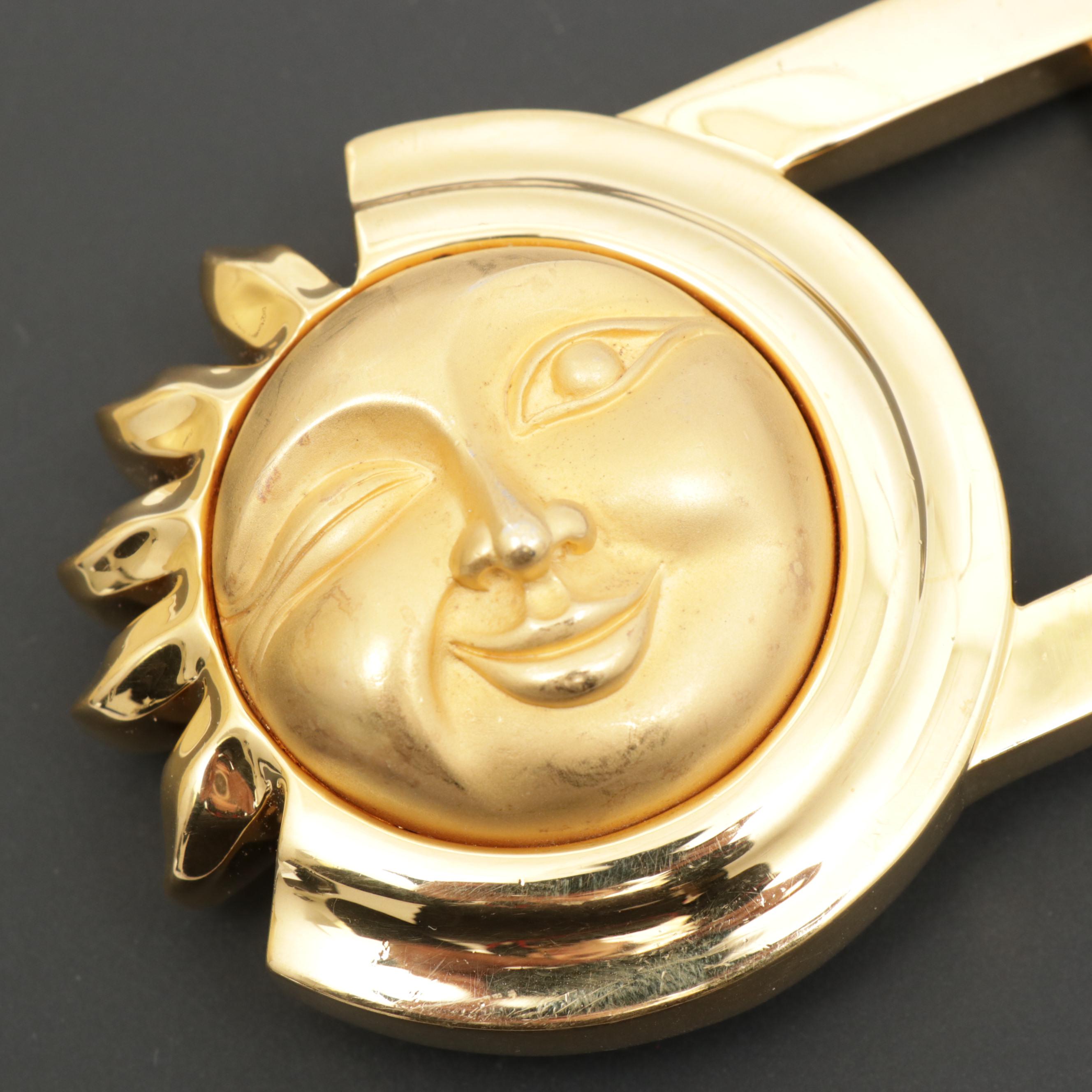 Barry Kieselstein-Cord Art Bronze Sun Face Belt Buckle