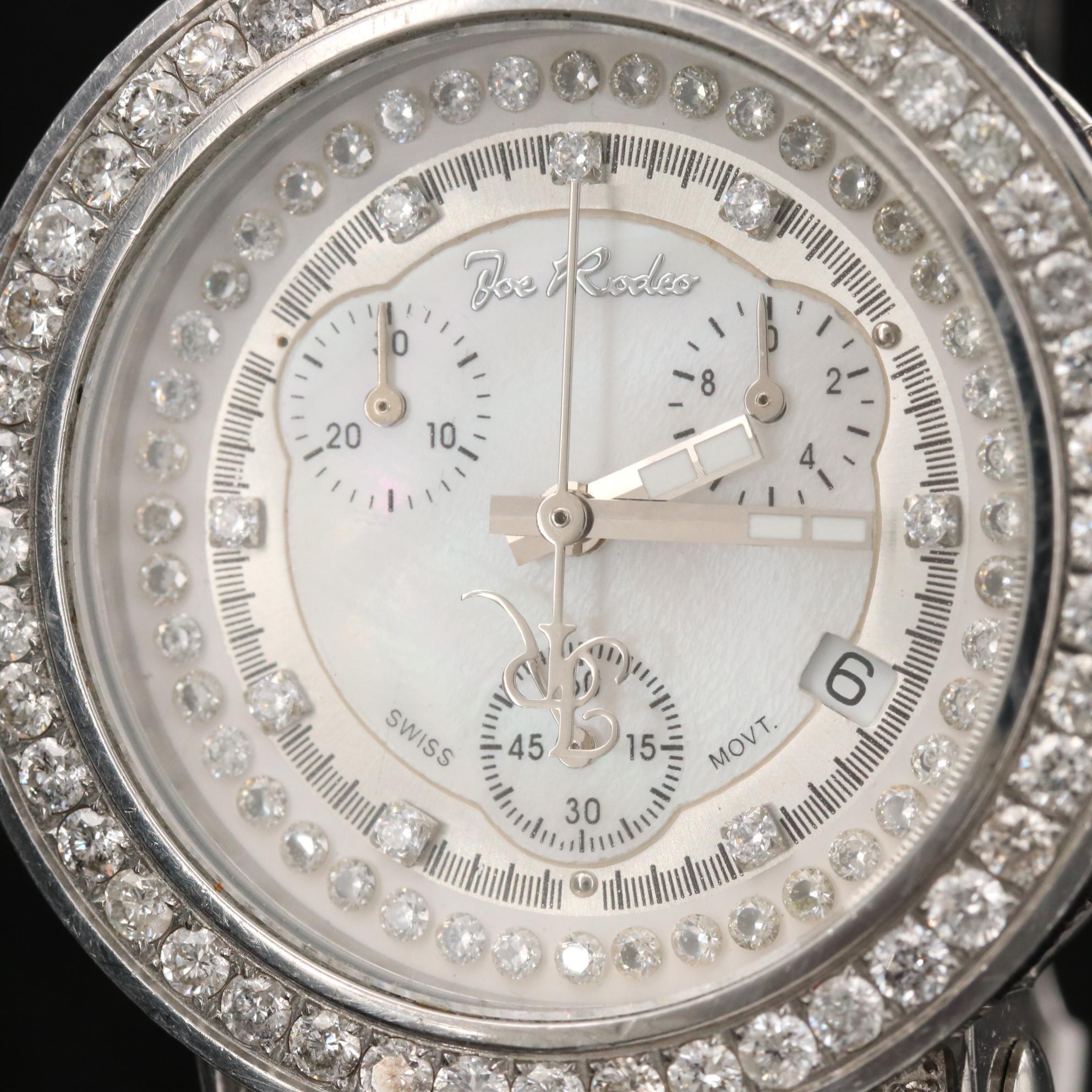 Joe Rodeo Stainless Steel and 5.82 CTW Diamond Quartz Watch