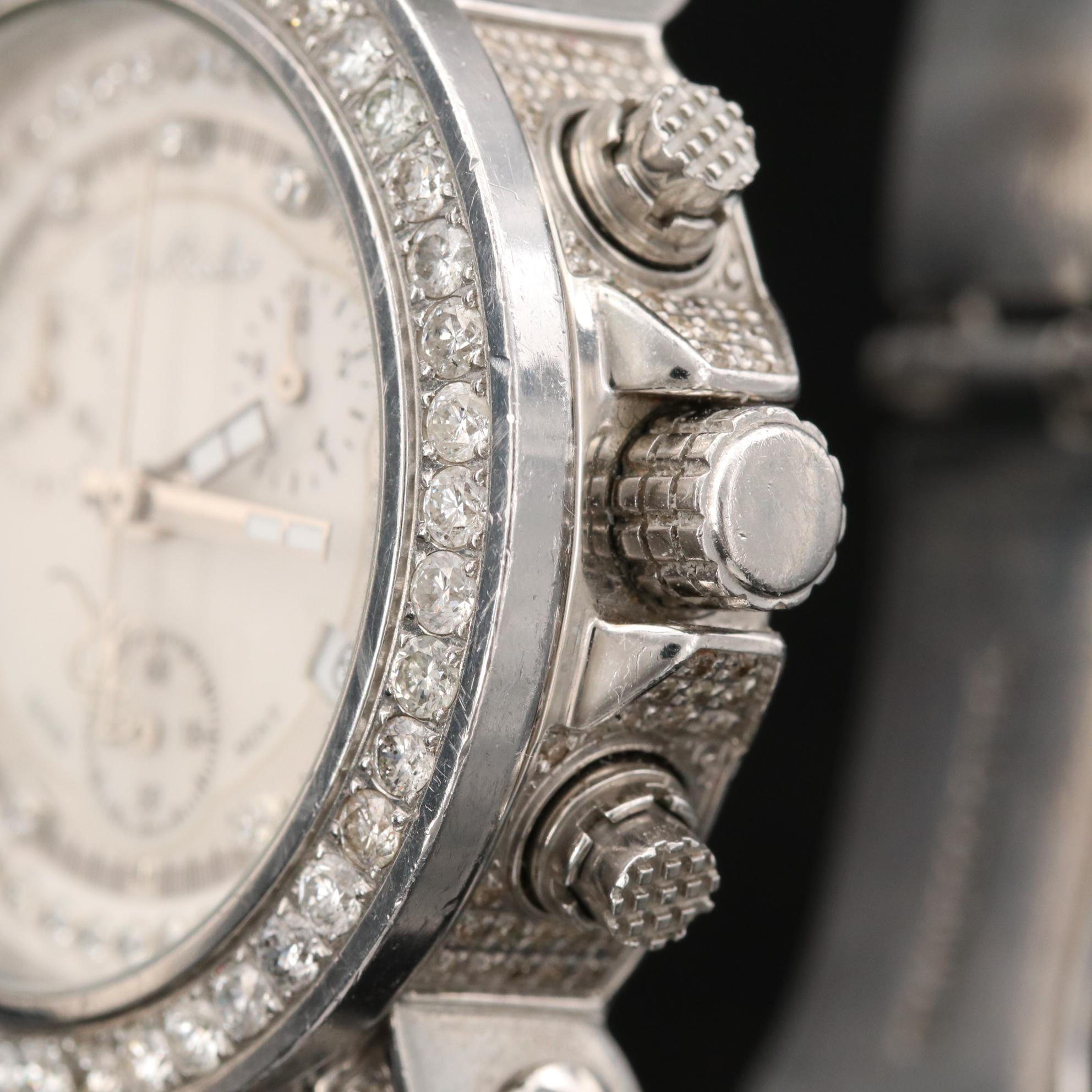 Joe Rodeo Stainless Steel and 5.82 CTW Diamond Quartz Watch